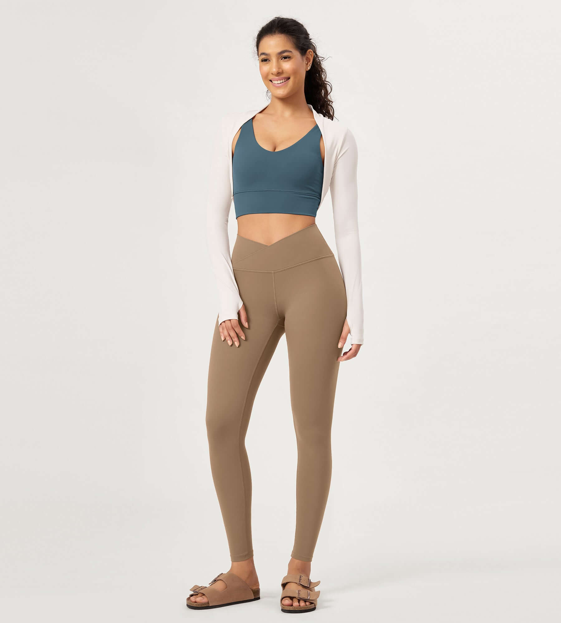 28" Buttery Soft Cross Waist Lounge Yoga Leggings - ododos