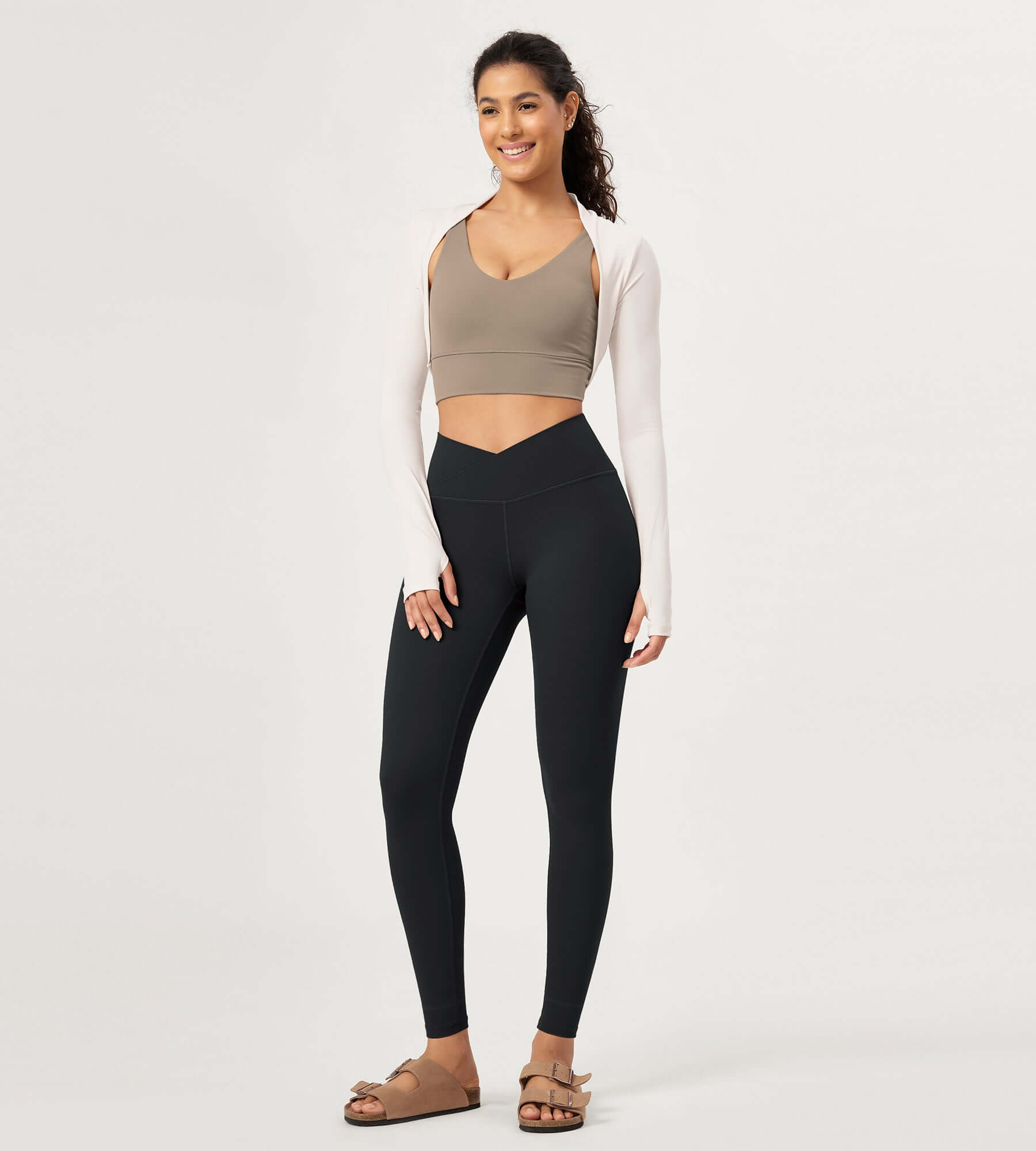 28" Buttery Soft Cross Waist Lounge Yoga Leggings - ododos