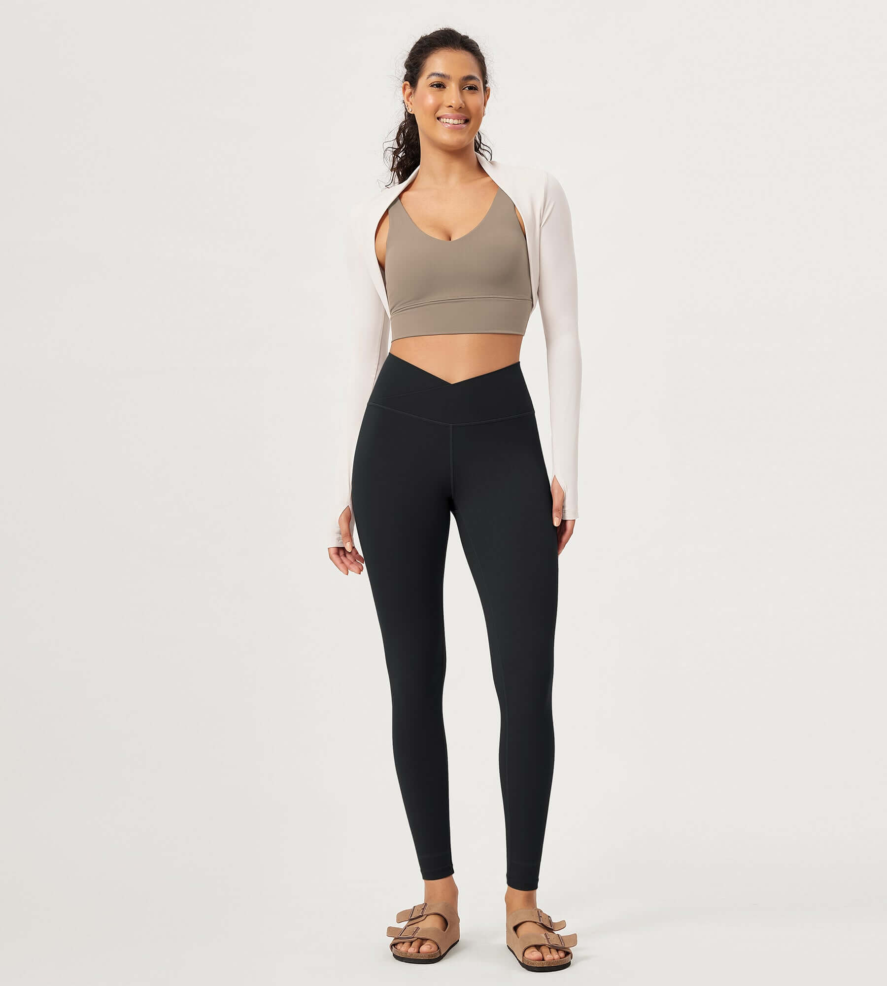 28" Buttery Soft Cross Waist Lounge Yoga Leggings - ododos