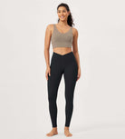 28" Buttery Soft Cross Waist Lounge Yoga Leggings - ododos