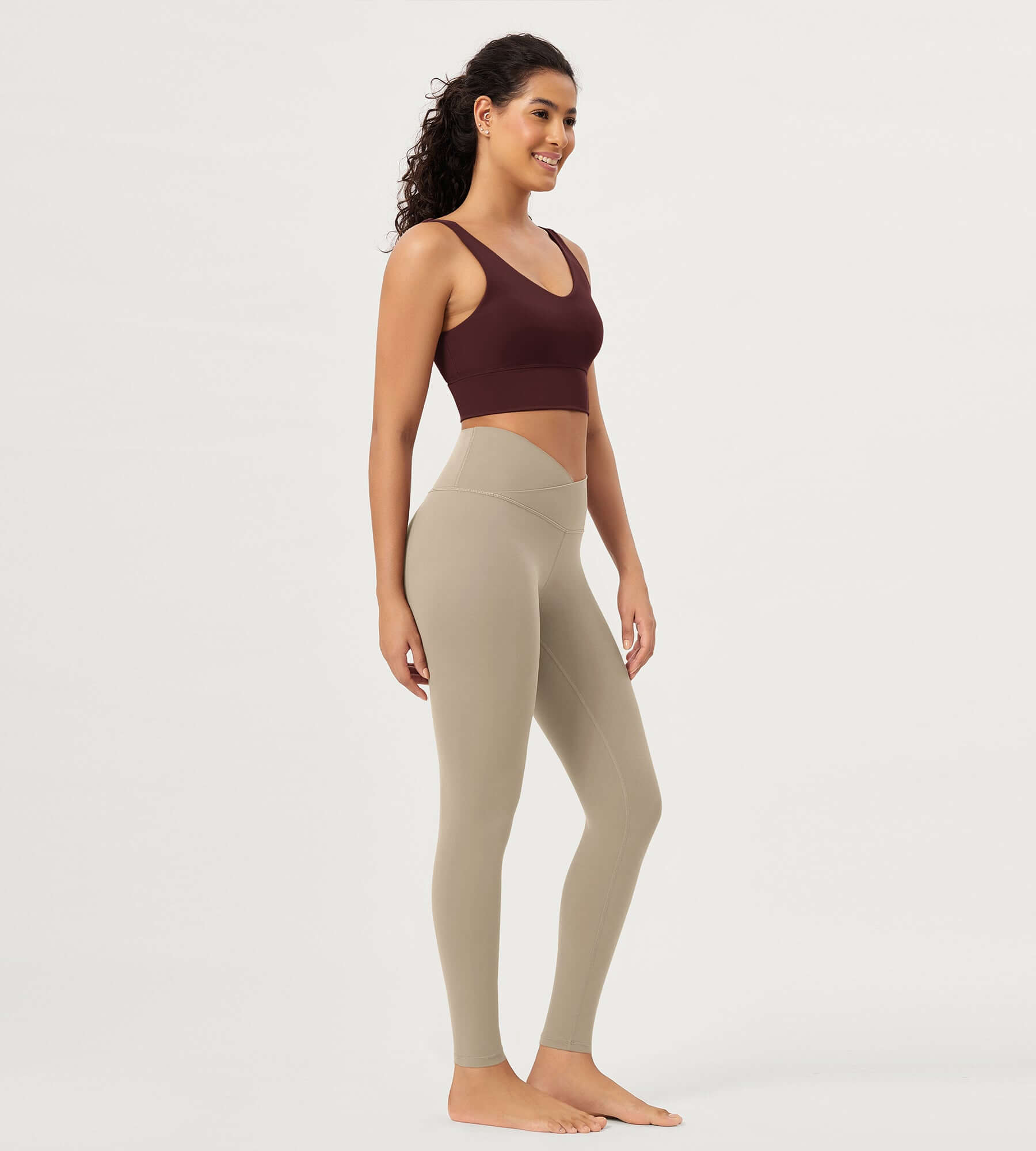 28" Buttery Soft Cross Waist Lounge Yoga Leggings - ododos