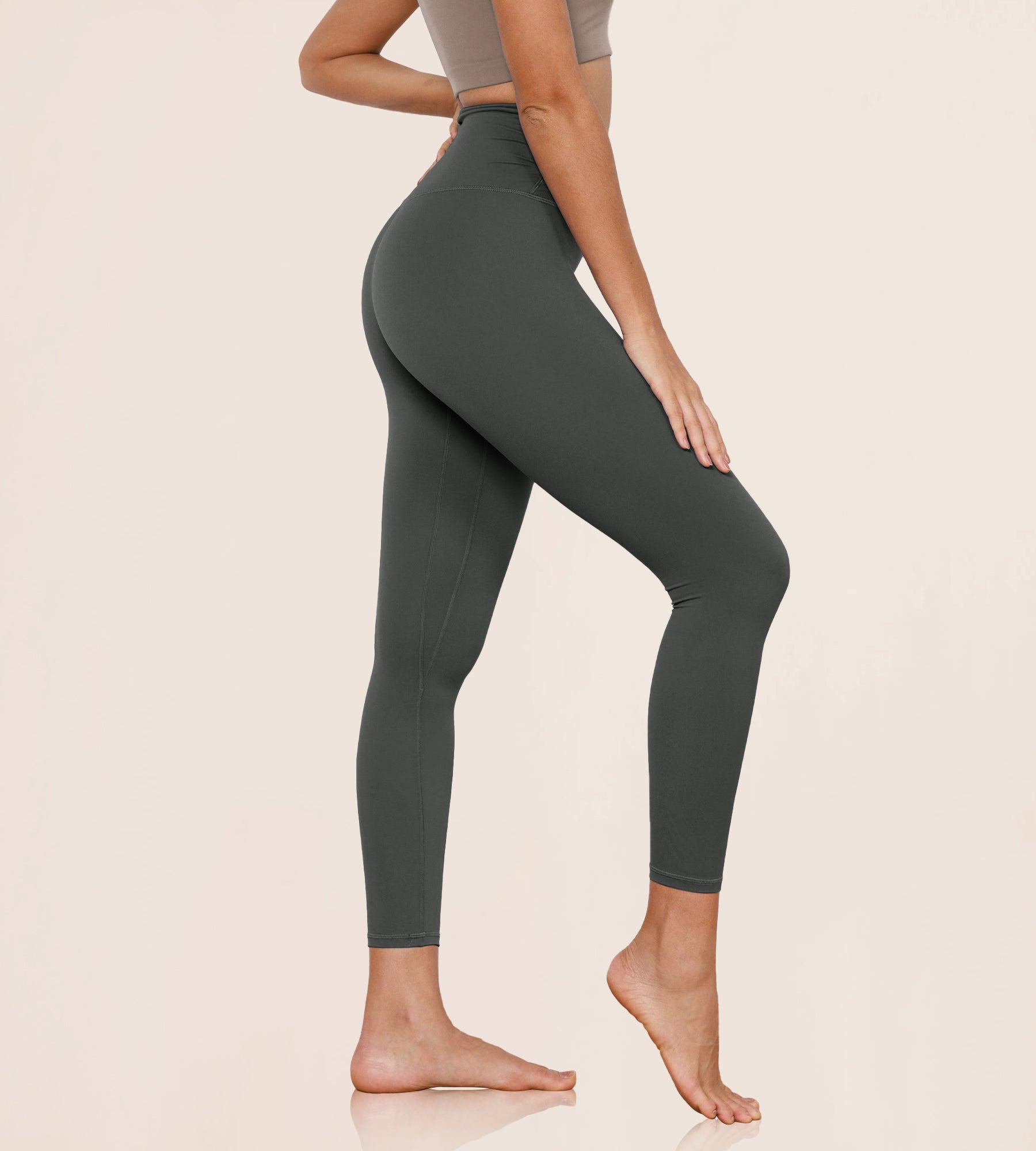 25" Cross Waist Running Leggings - ododos