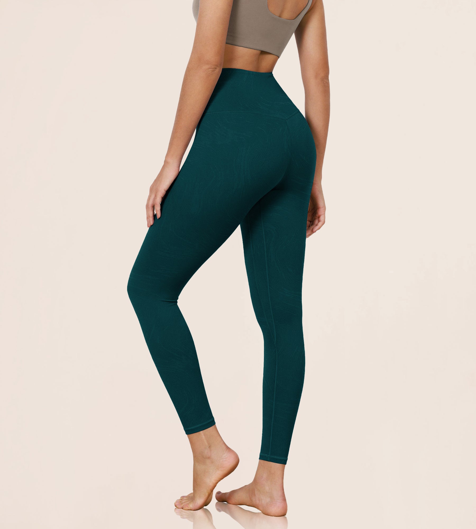 7/8 Pattern Cross Waist Running Leggings - ododos