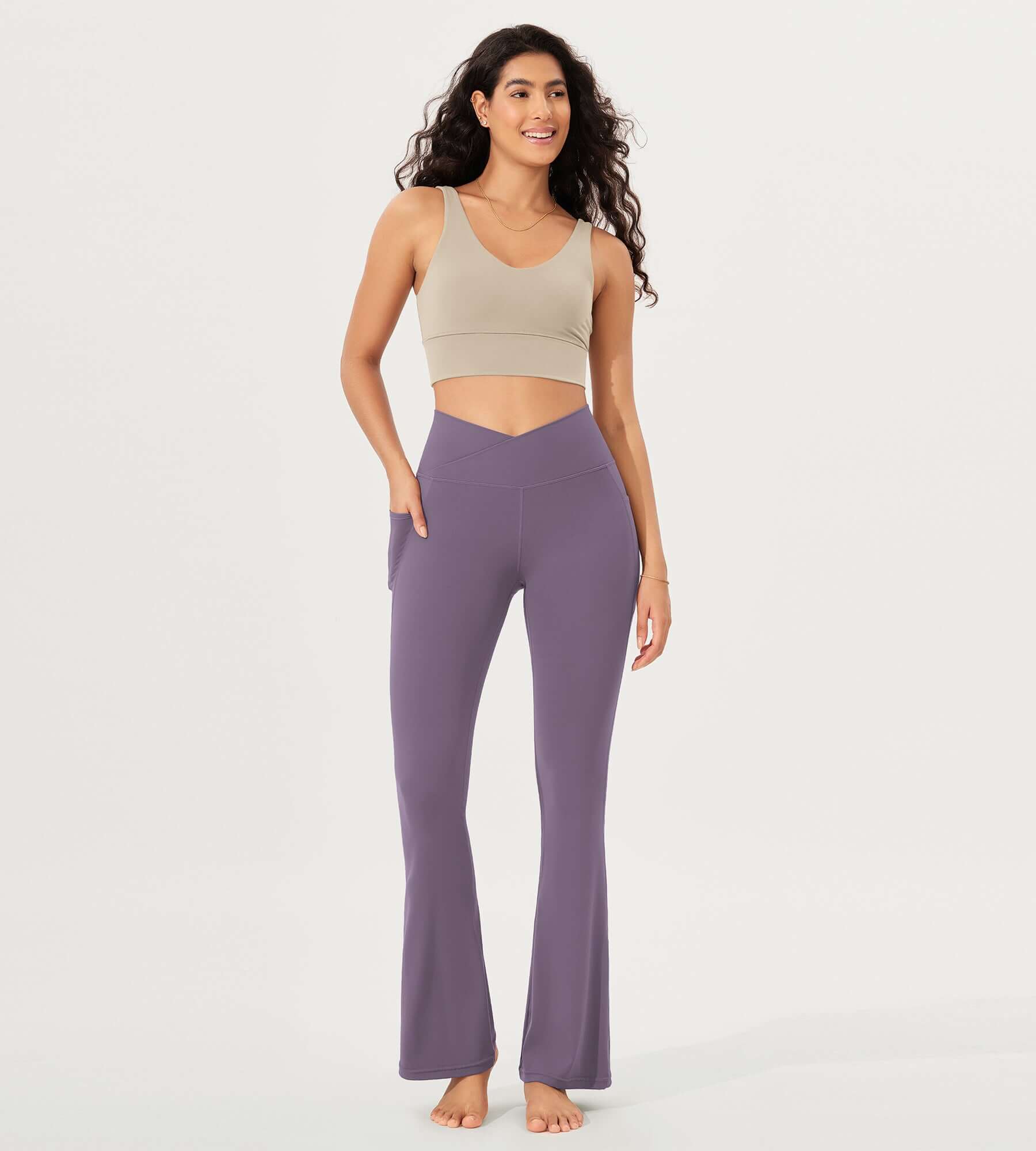 32 Cloud Feeling Bootcut Lounge Yoga Pants with Pockets - ododos