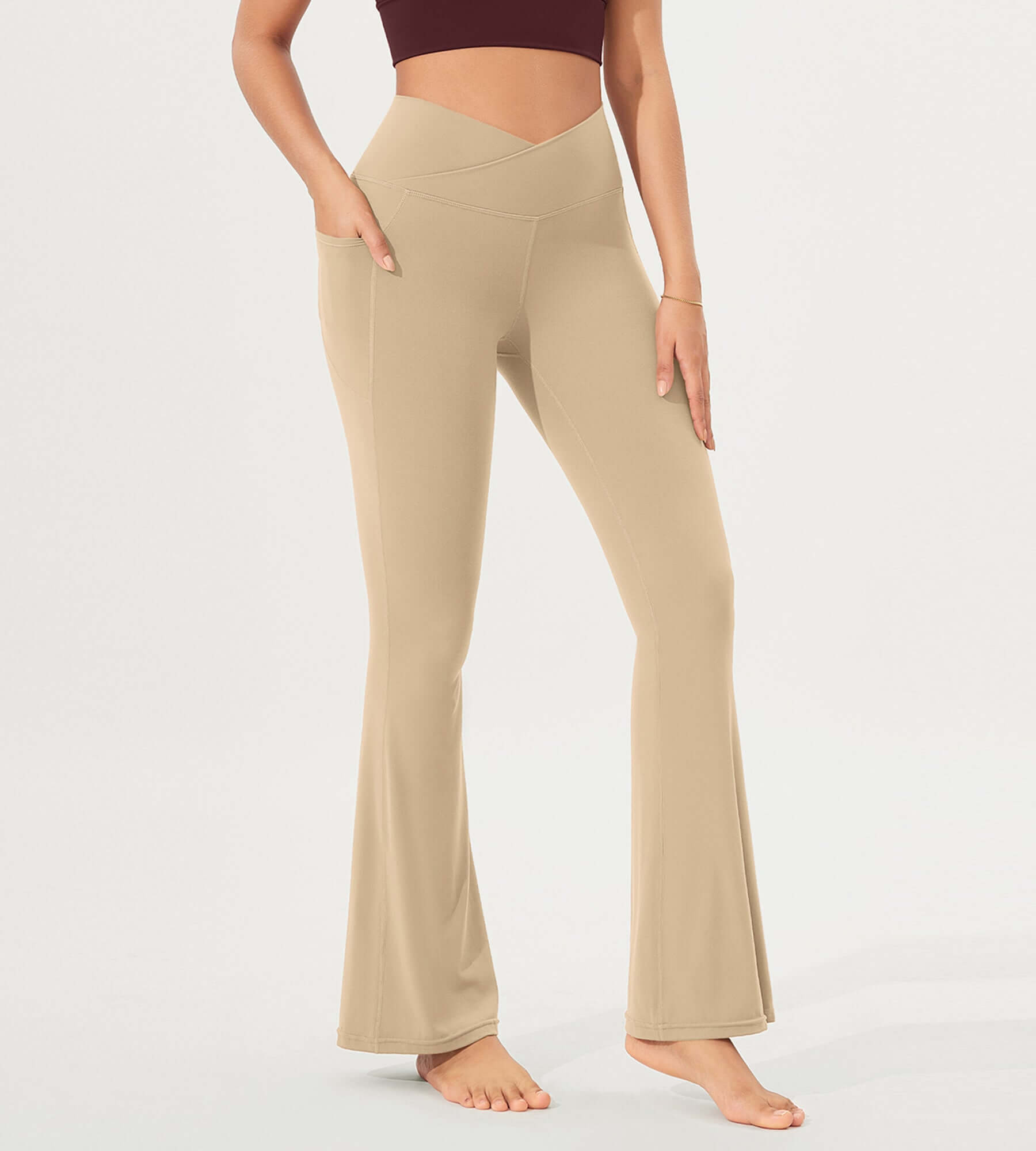 32 Cloud Feeling Bootcut Lounge Yoga Pants with Pockets - ododos