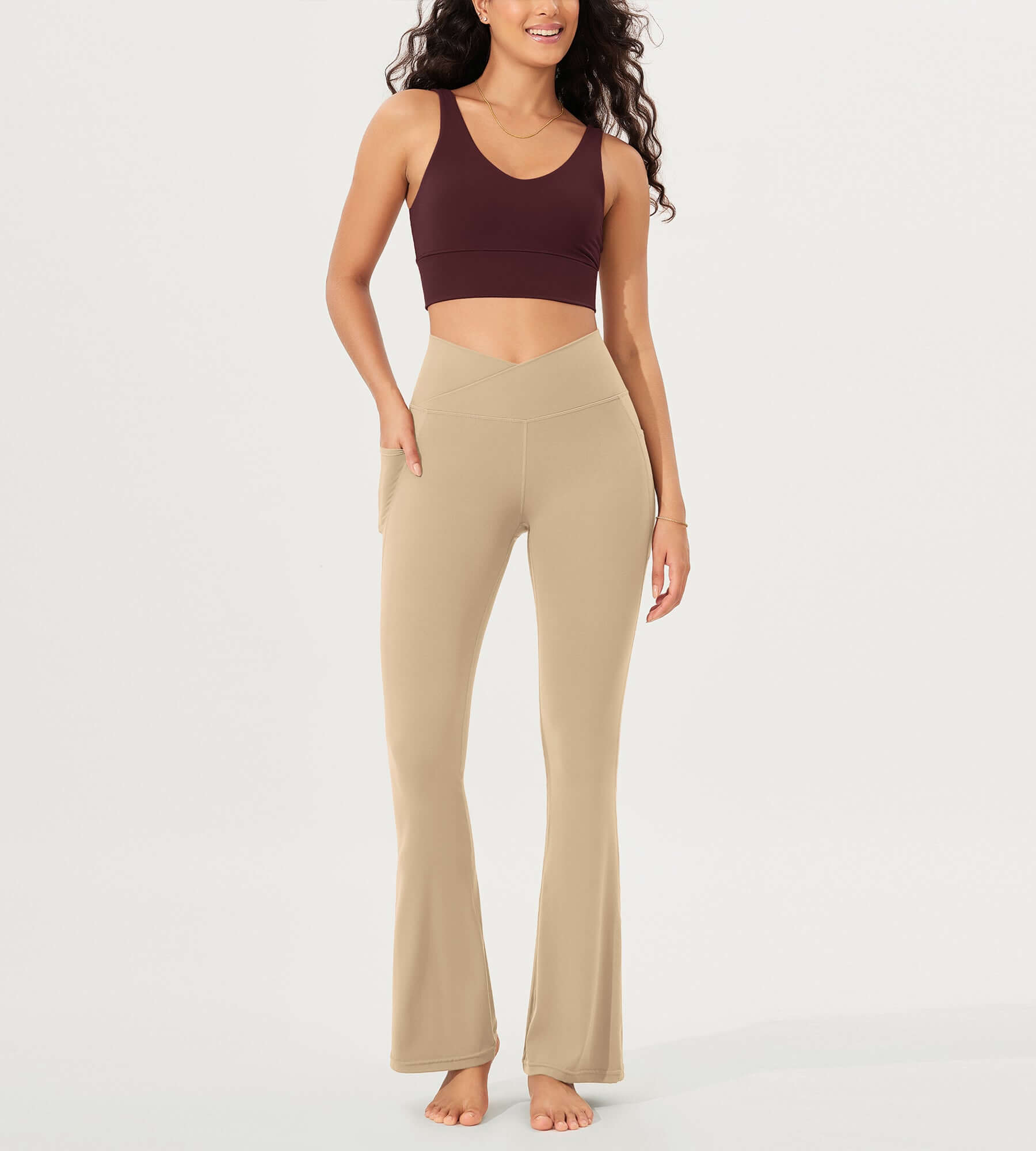 32 Cloud Feeling Bootcut Lounge Yoga Pants with Pockets - ododos