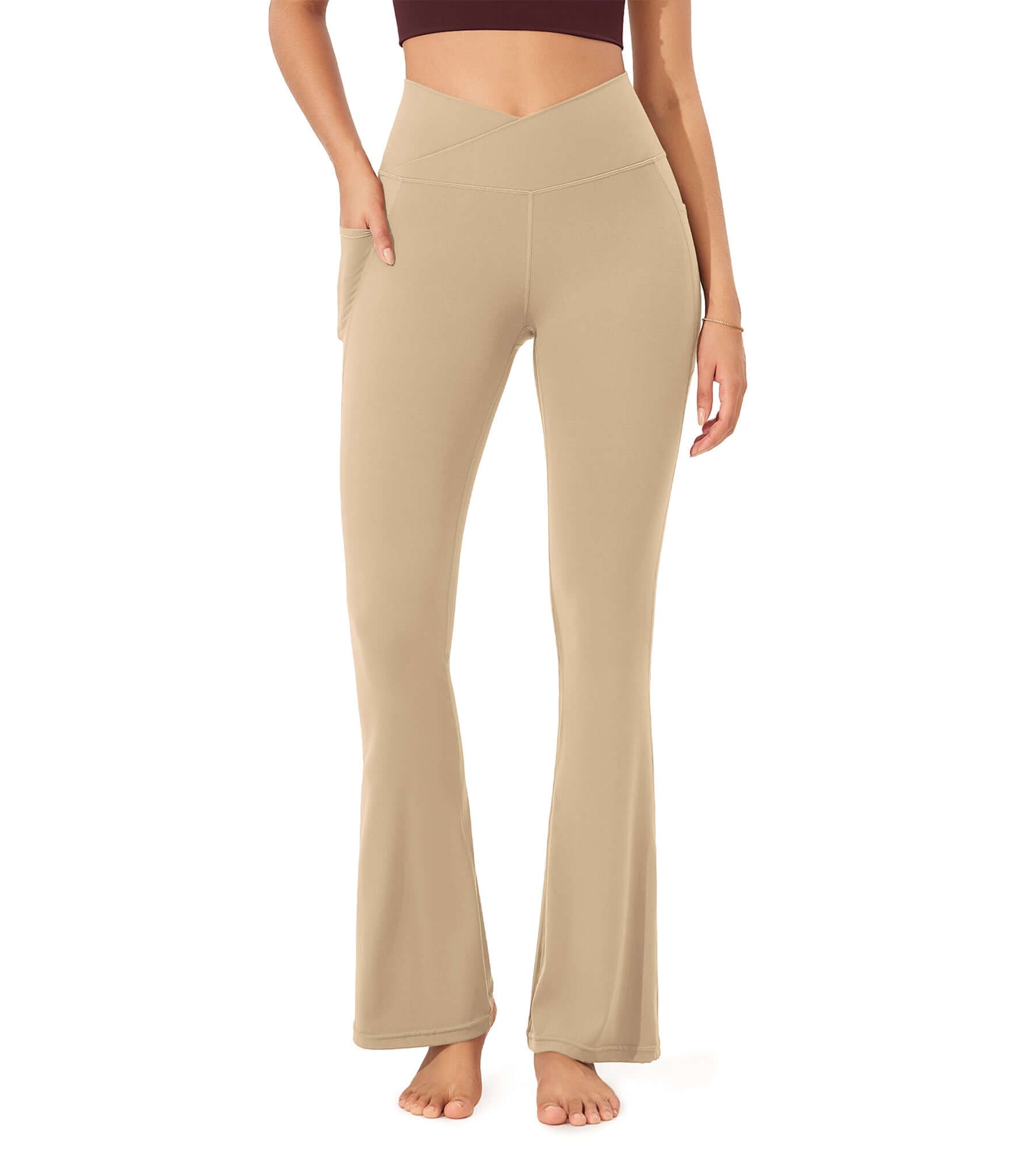 32 Cloud Feeling Bootcut Lounge Yoga Pants with Pockets - ododos