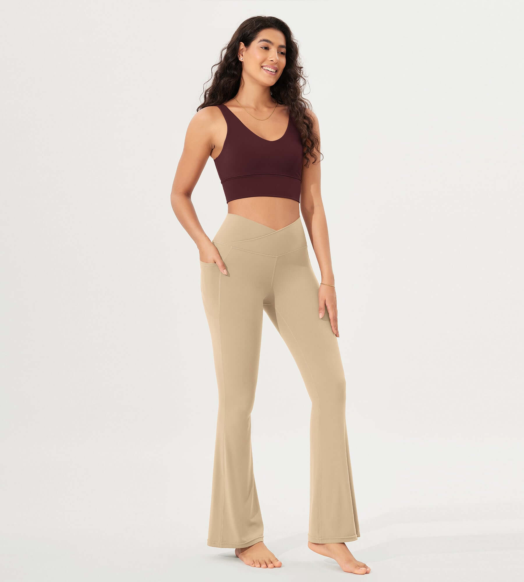 32 Cloud Feeling Bootcut Lounge Yoga Pants with Pockets - ododos