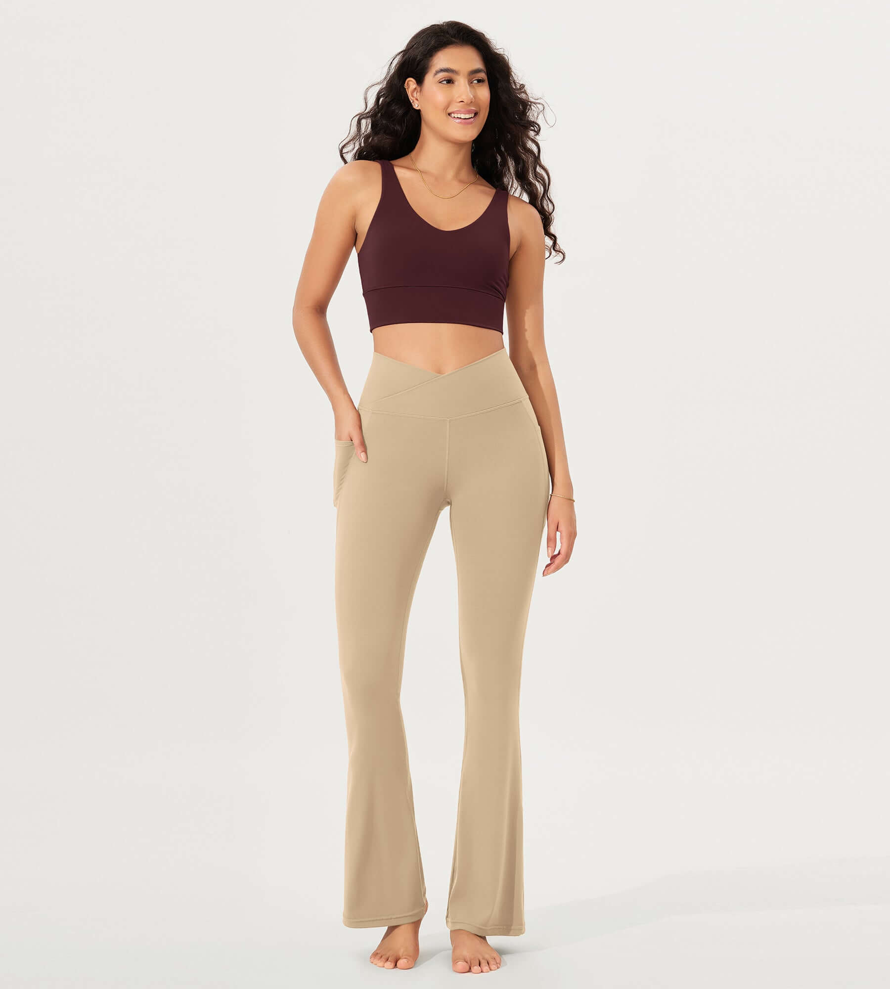 32 Cloud Feeling Bootcut Lounge Yoga Pants with Pockets - ododos