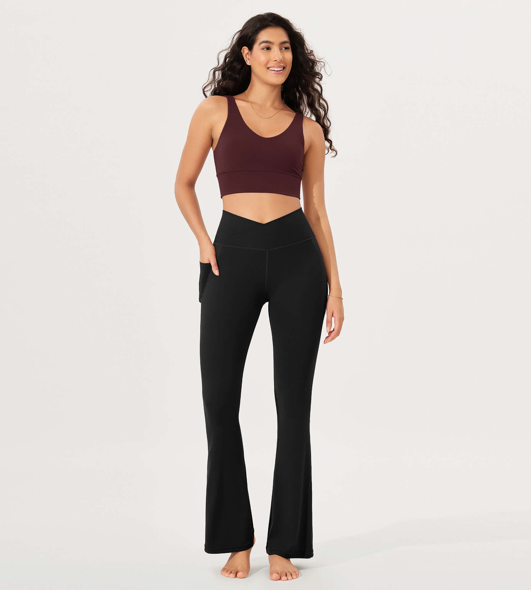 32 Cloud Feeling Bootcut Lounge Yoga Pants with Pockets - ododos
