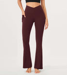 32" Cloud Feeling Bootcut Lounge Yoga Pants with Pockets Burgundy - ododos