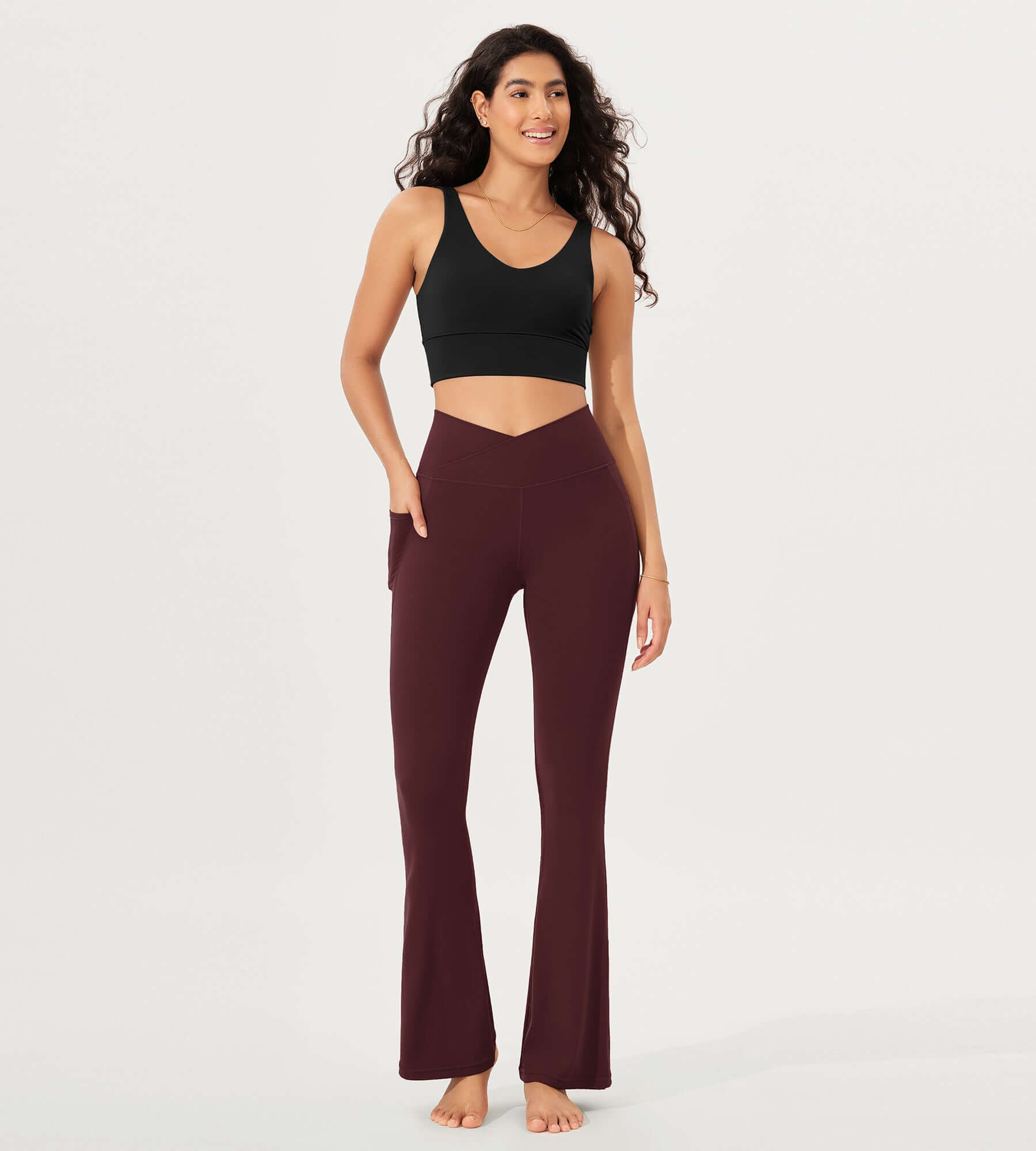 32 Cloud Feeling Bootcut Lounge Yoga Pants with Pockets - ododos