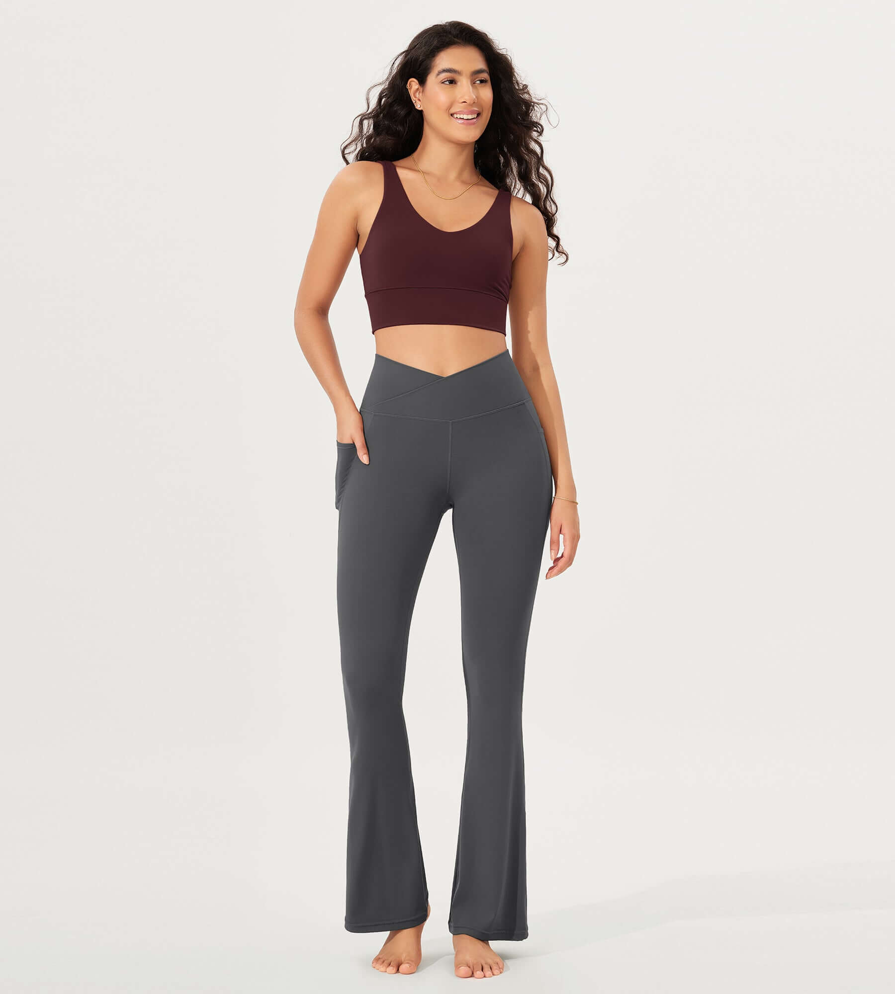32 Cloud Feeling Bootcut Lounge Yoga Pants with Pockets - ododos
