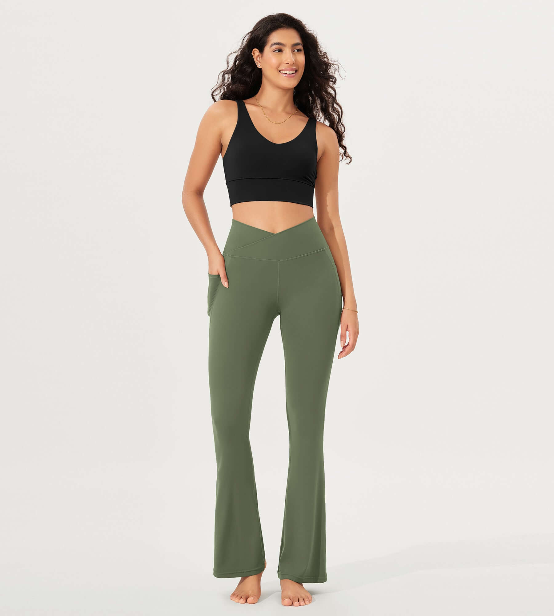 32 Cloud Feeling Bootcut Lounge Yoga Pants with Pockets - ododos