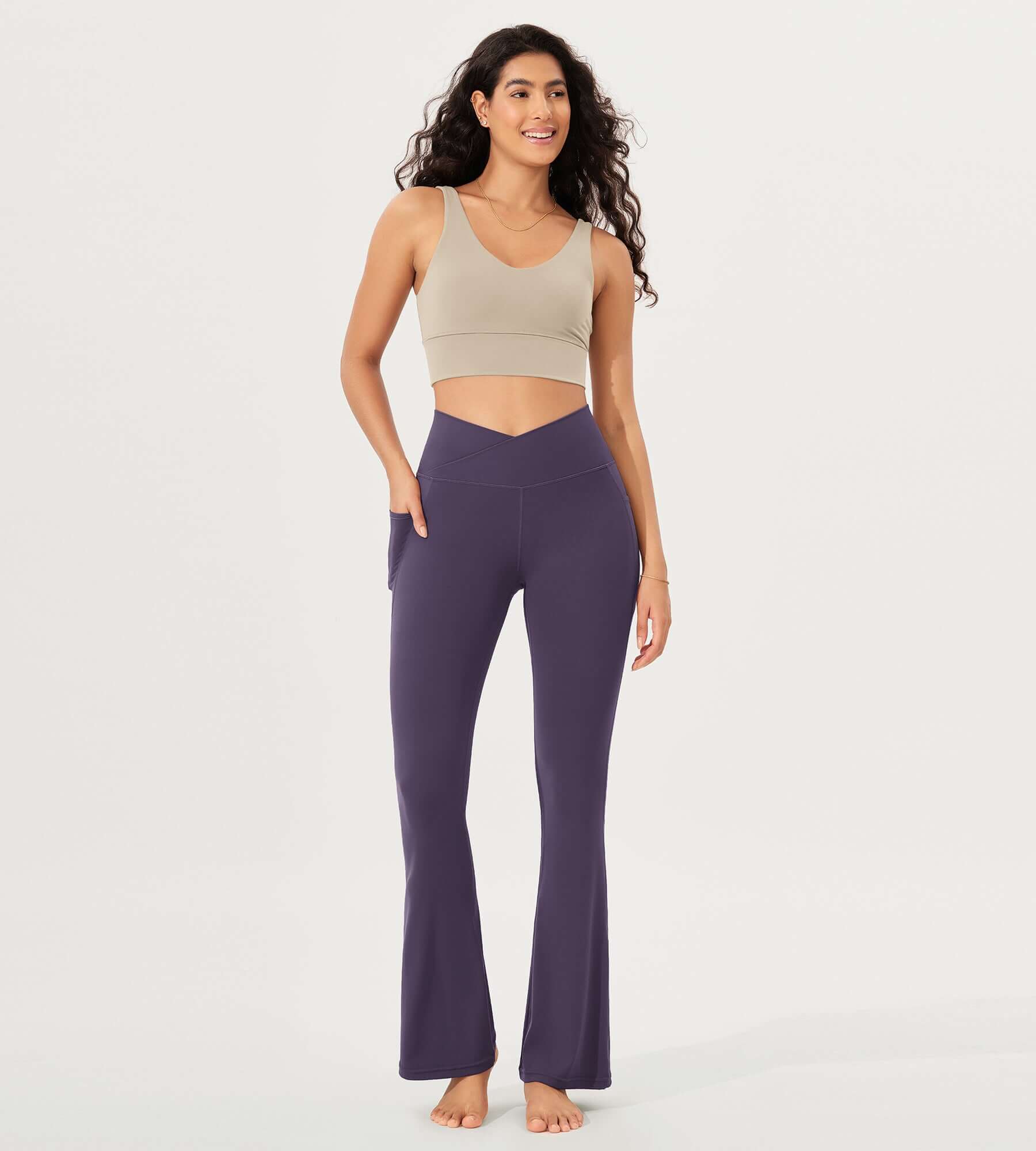 32 Cloud Feeling Bootcut Lounge Yoga Pants with Pockets - ododos