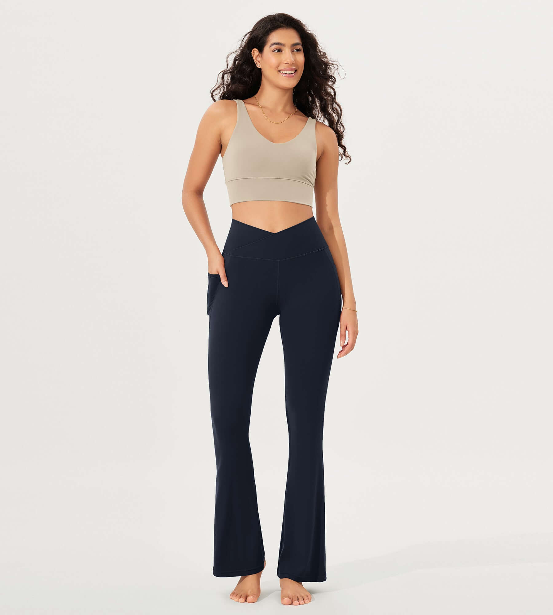 32 Cloud Feeling Bootcut Lounge Yoga Pants with Pockets - ododos