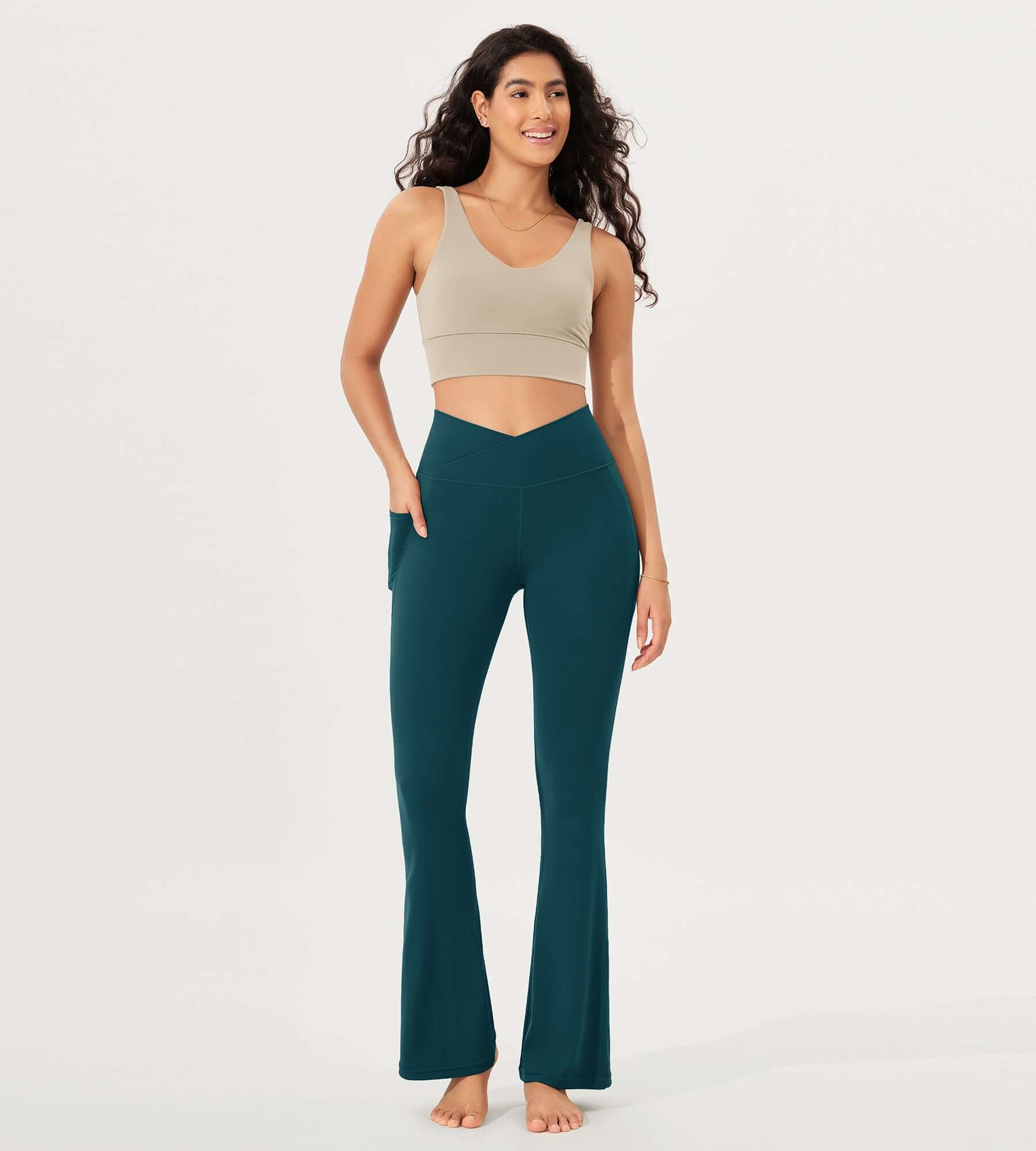32 Cloud Feeling Bootcut Lounge Yoga Pants with Pockets - ododos