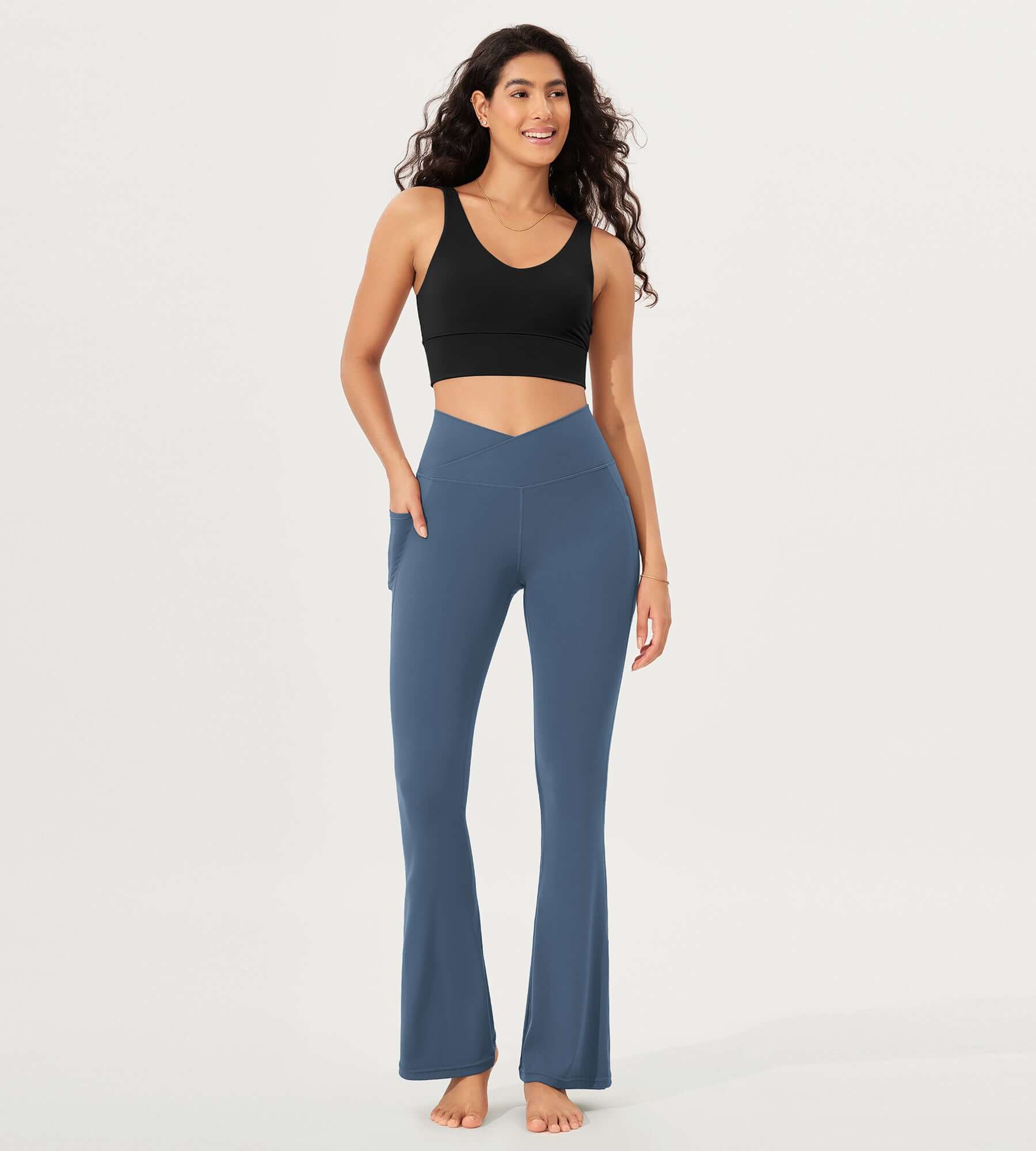 32 Cloud Feeling Bootcut Lounge Yoga Pants with Pockets - ododos