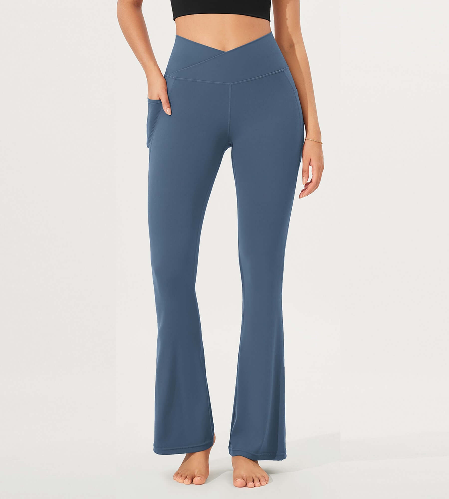 32 Cloud Feeling Bootcut Lounge Yoga Pants with Pockets - ododos