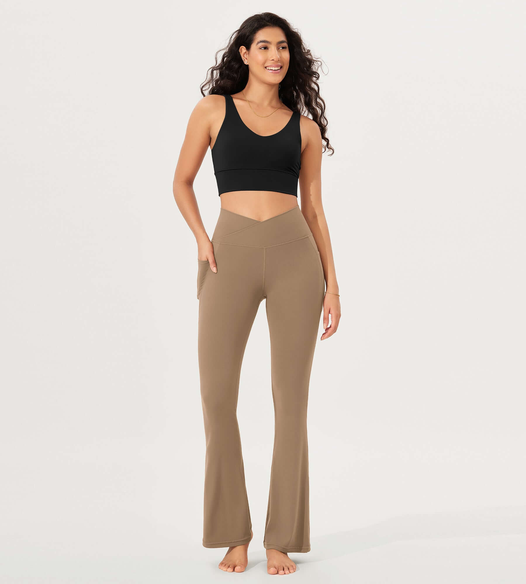 32 Cloud Feeling Bootcut Lounge Yoga Pants with Pockets - ododos