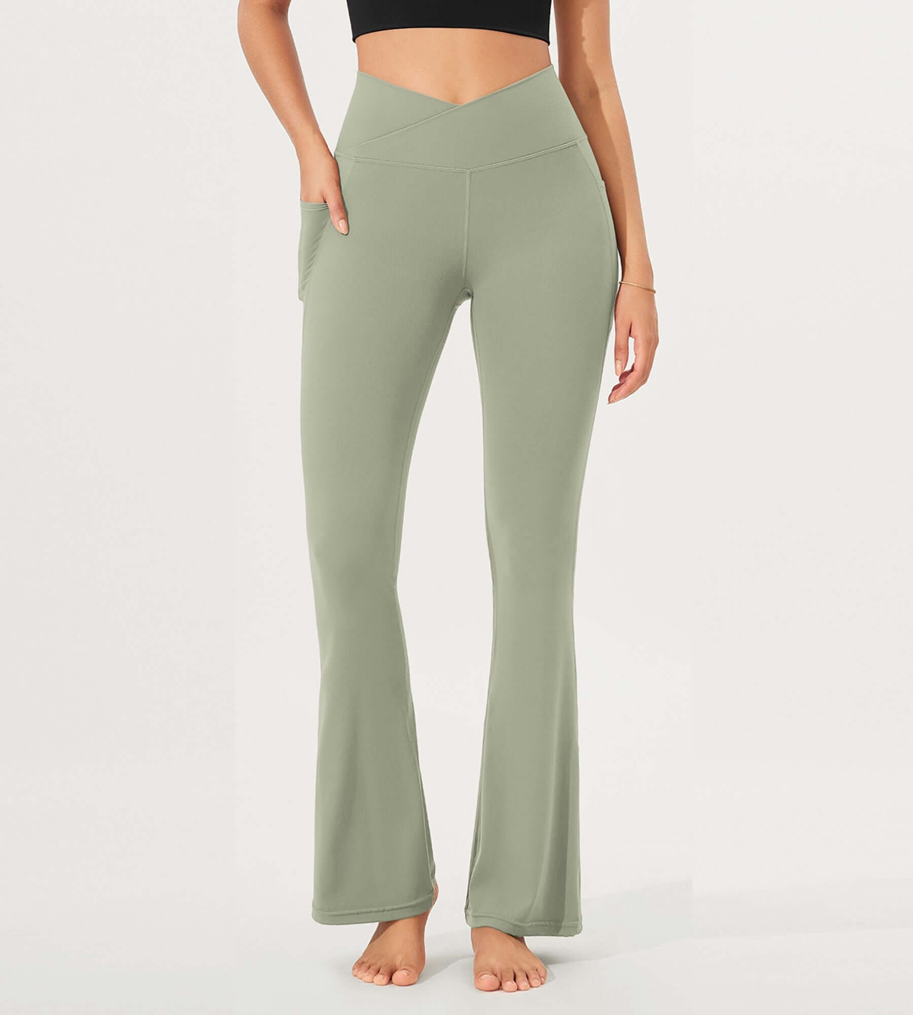 32 Cloud Feeling Bootcut Lounge Yoga Pants with Pockets - ododos