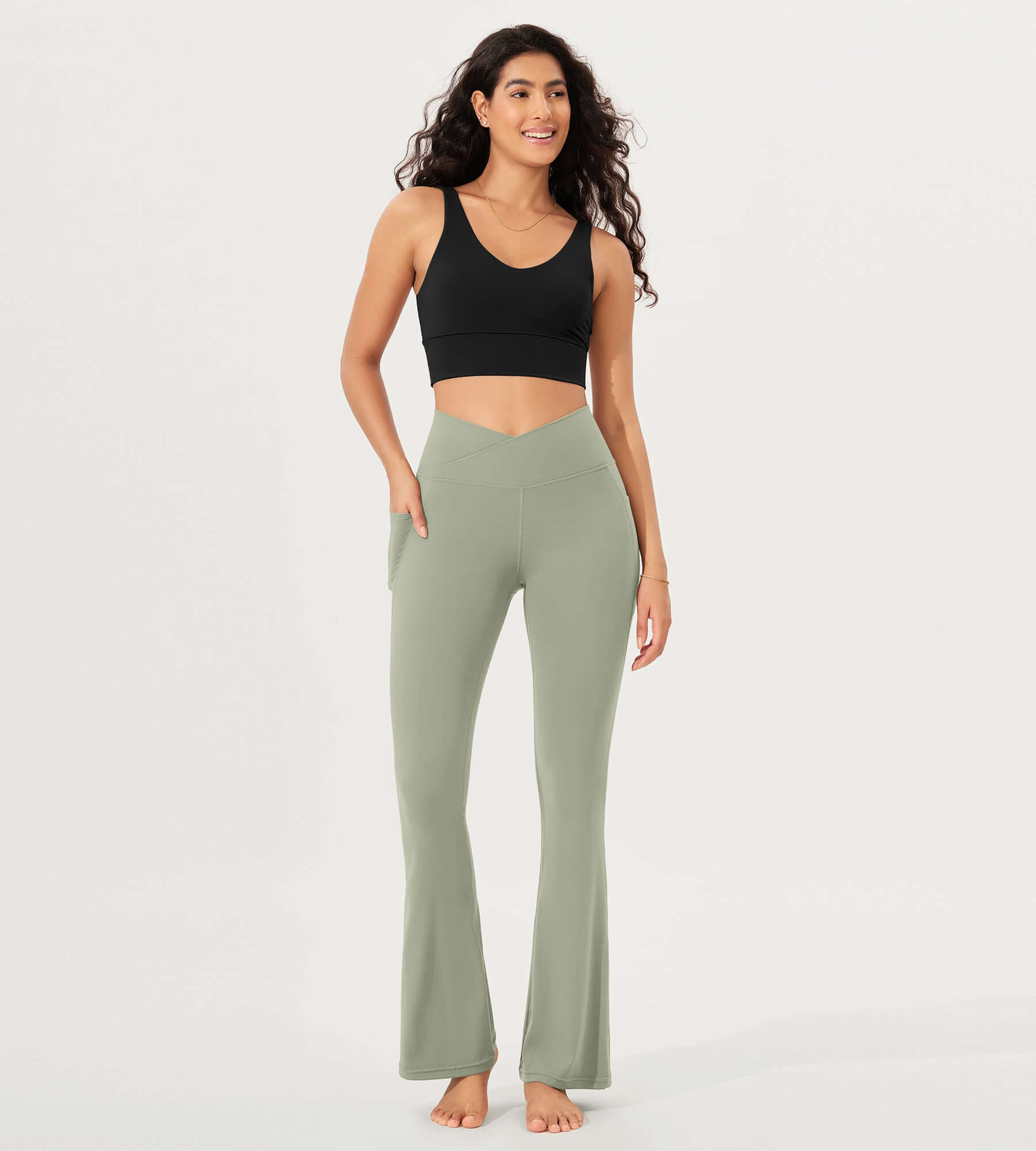 32 Cloud Feeling Bootcut Lounge Yoga Pants with Pockets - ododos