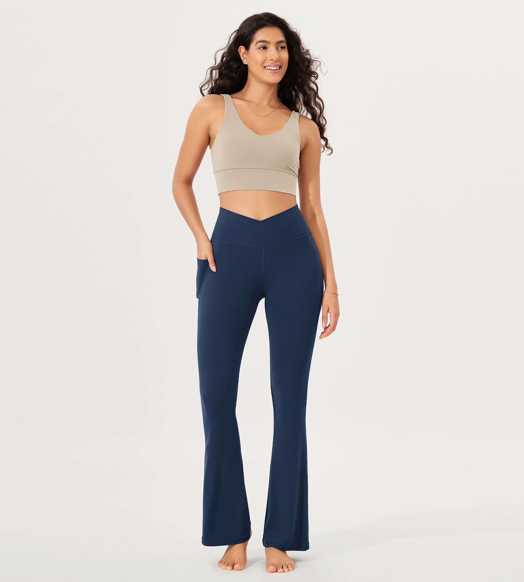 32 Cloud Feeling Bootcut Lounge Yoga Pants with Pockets - ododos