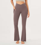 32" Cloud Feeling Bootcut Lounge Yoga Pants with Pockets Purple Taupe - ododos