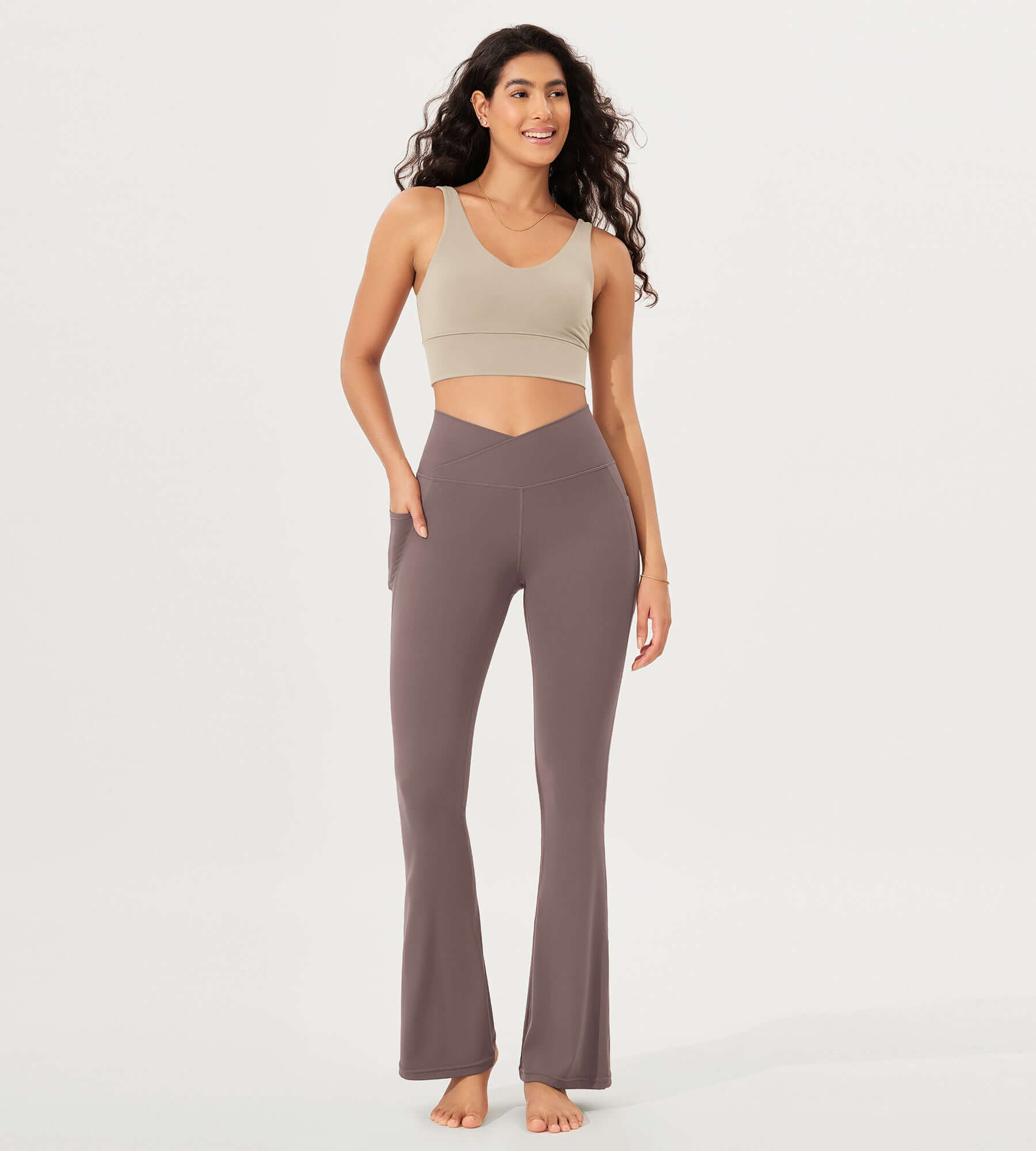 32 Cloud Feeling Bootcut Lounge Yoga Pants with Pockets - ododos