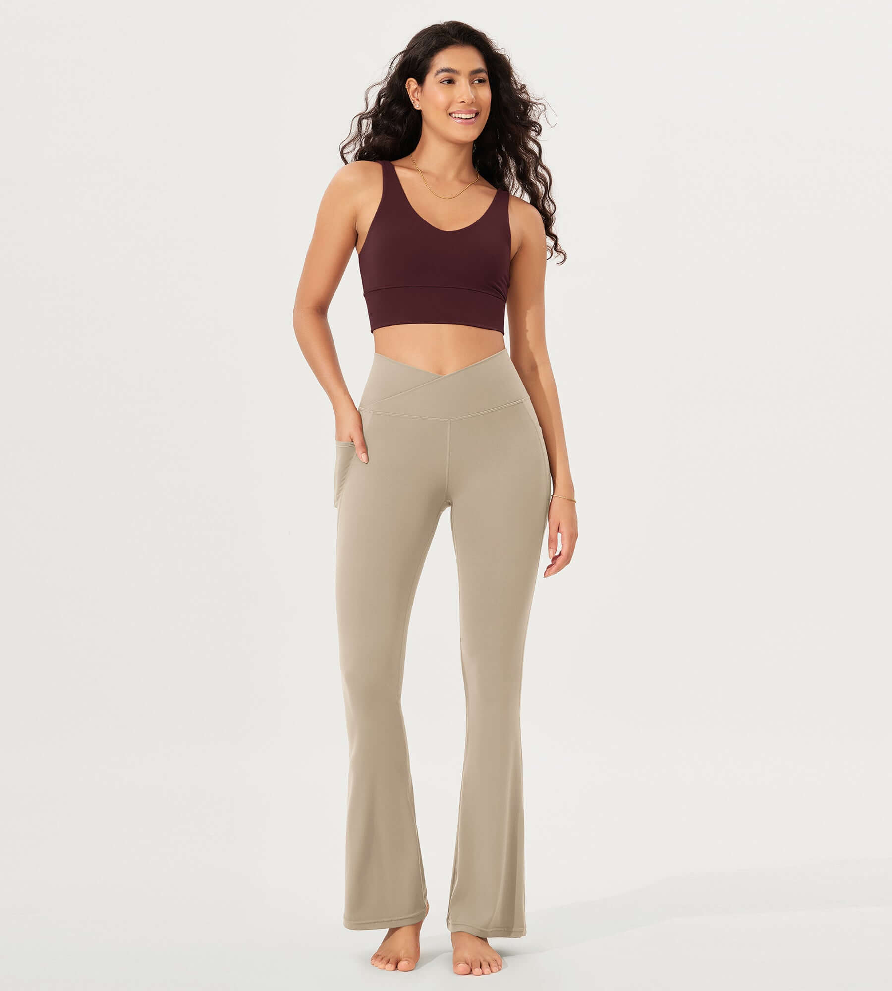 32 Cloud Feeling Bootcut Lounge Yoga Pants with Pockets - ododos