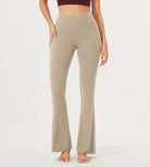 32" Cloud Feeling Bootcut Lounge Yoga Pants with Pockets Shaker Beige - ododos