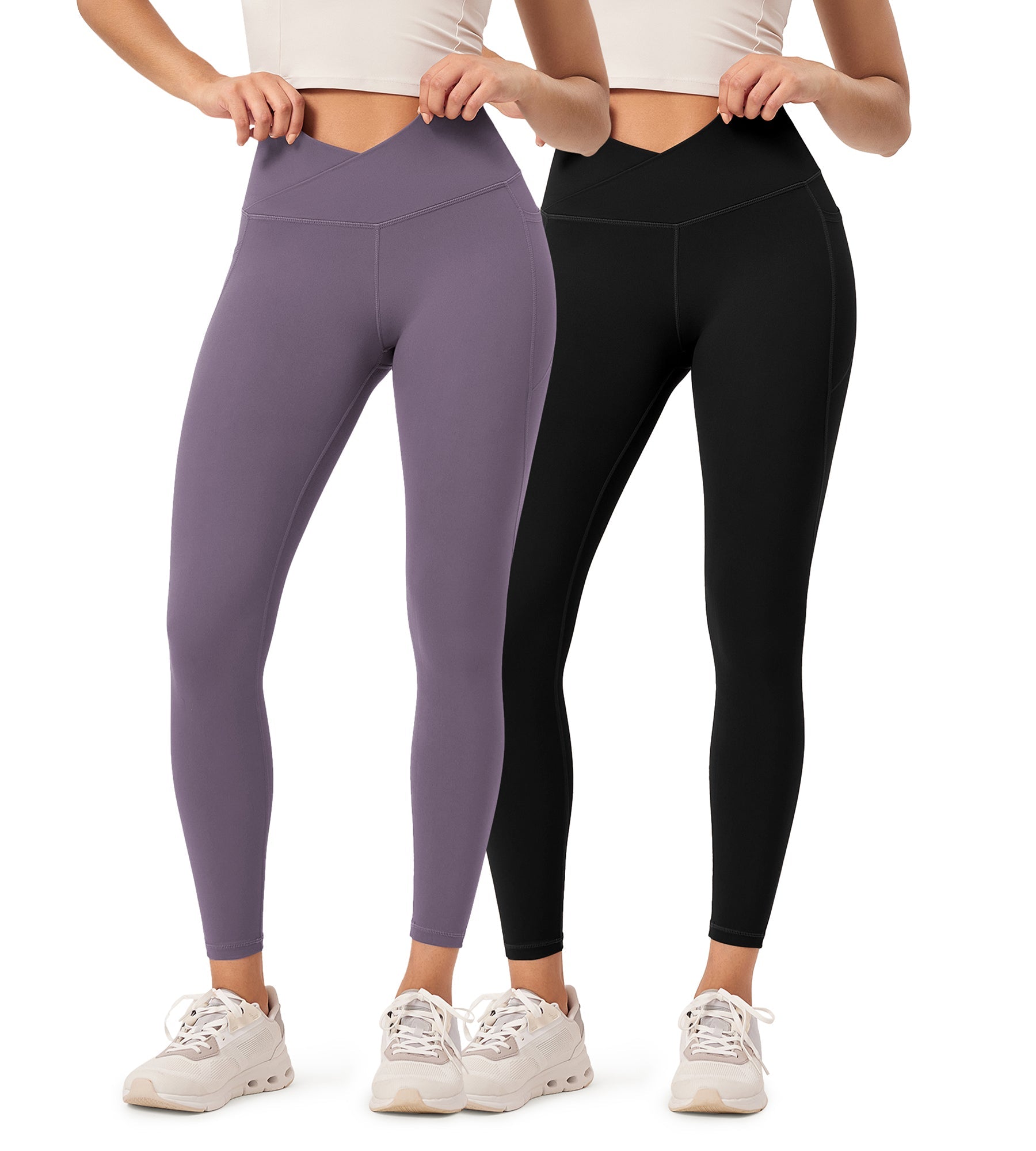 2-Pack 25 ODCLOUD Crossover Lounge Yoga Waist Leggings with Pockets - ododos