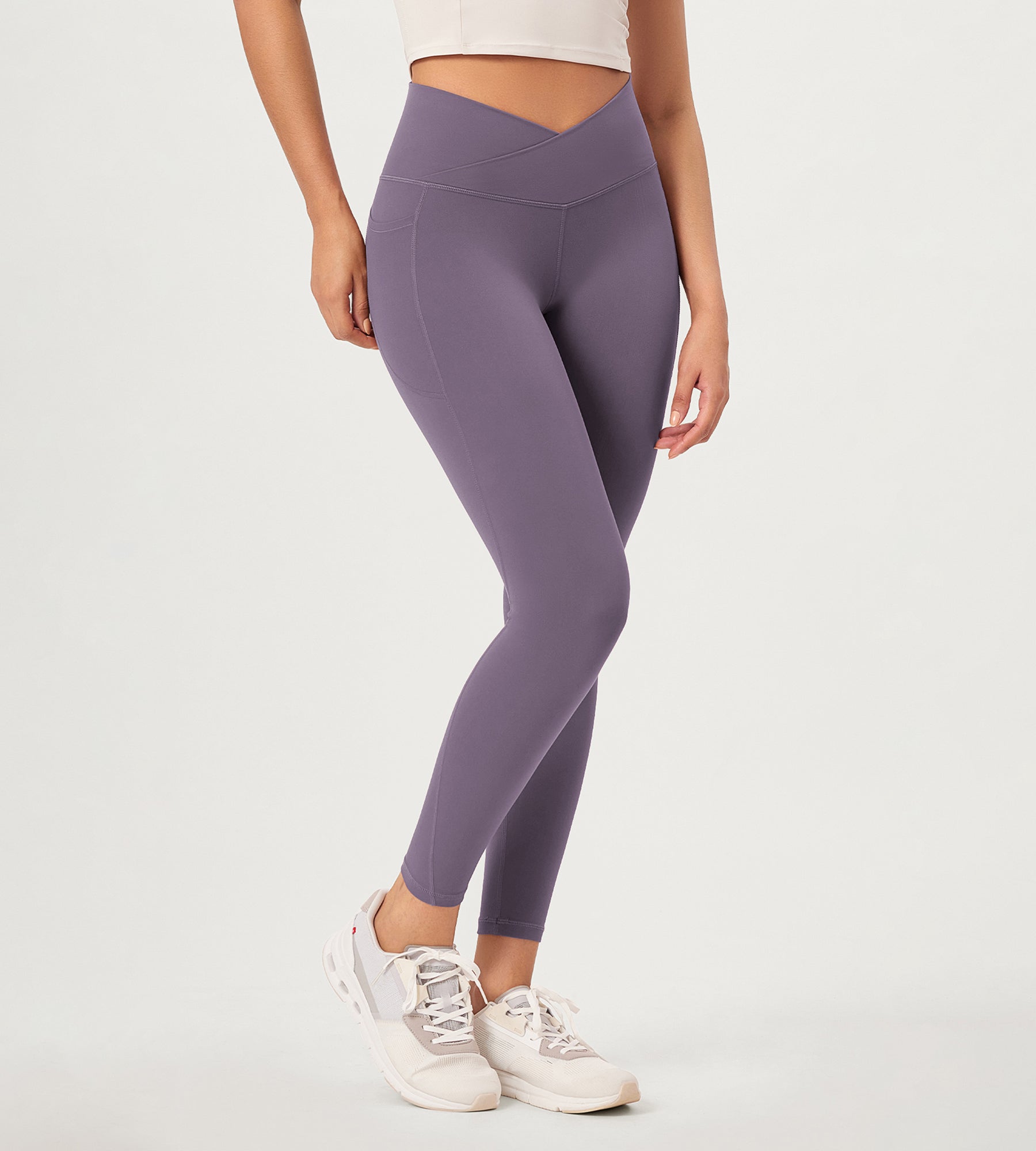 2-Pack 25" ODCLOUD Crossover Lounge Yoga Waist Leggings with Pockets - ododos