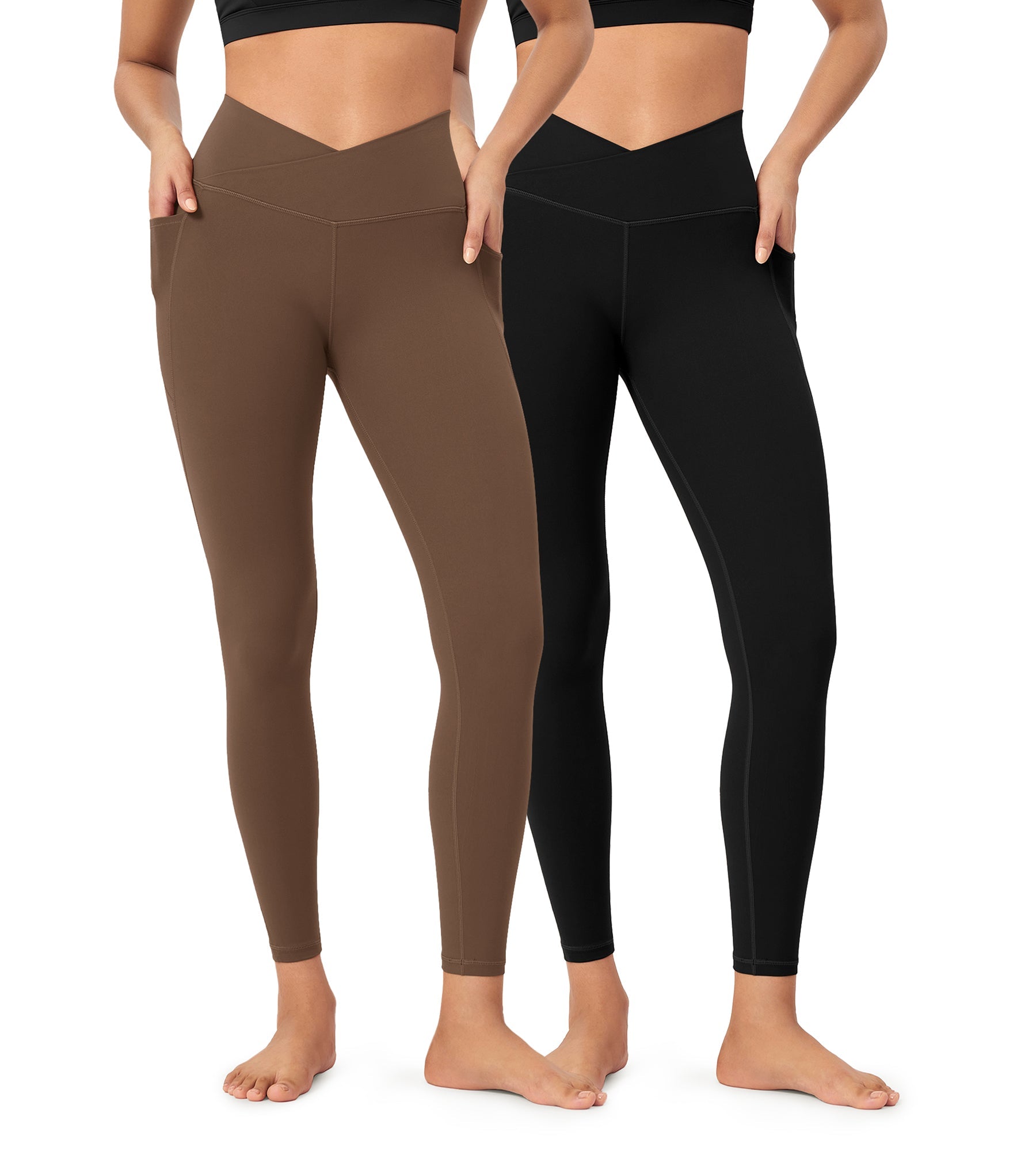 2-Pack 25 ODCLOUD Crossover Lounge Yoga Waist Leggings with Pockets - ododos