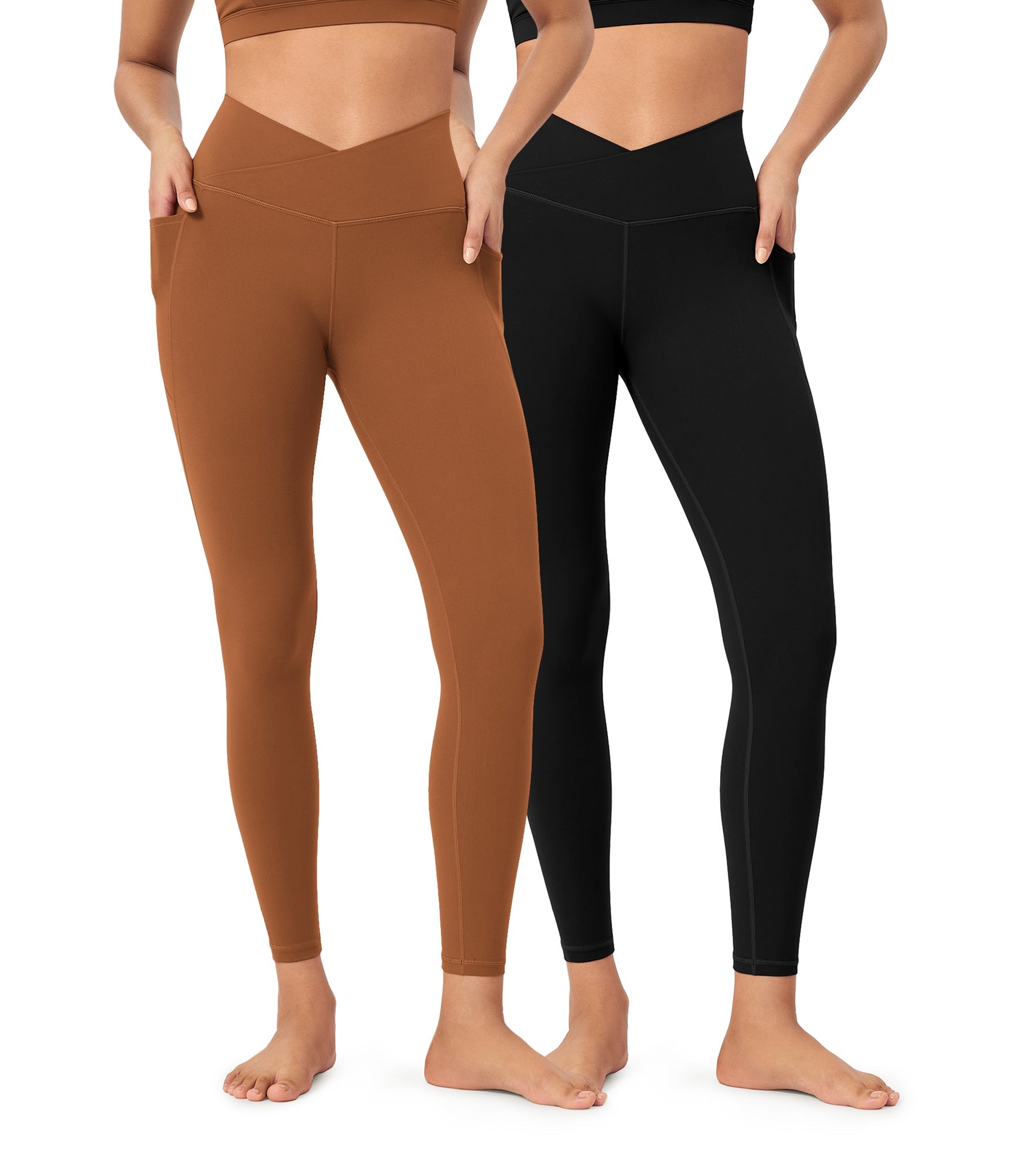 2-Pack 25 ODCLOUD Crossover Lounge Yoga Waist Leggings with Pockets - ododos