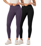 2-Pack 25" ODCLOUD Crossover Lounge Yoga Waist Leggings with Pockets - ododos