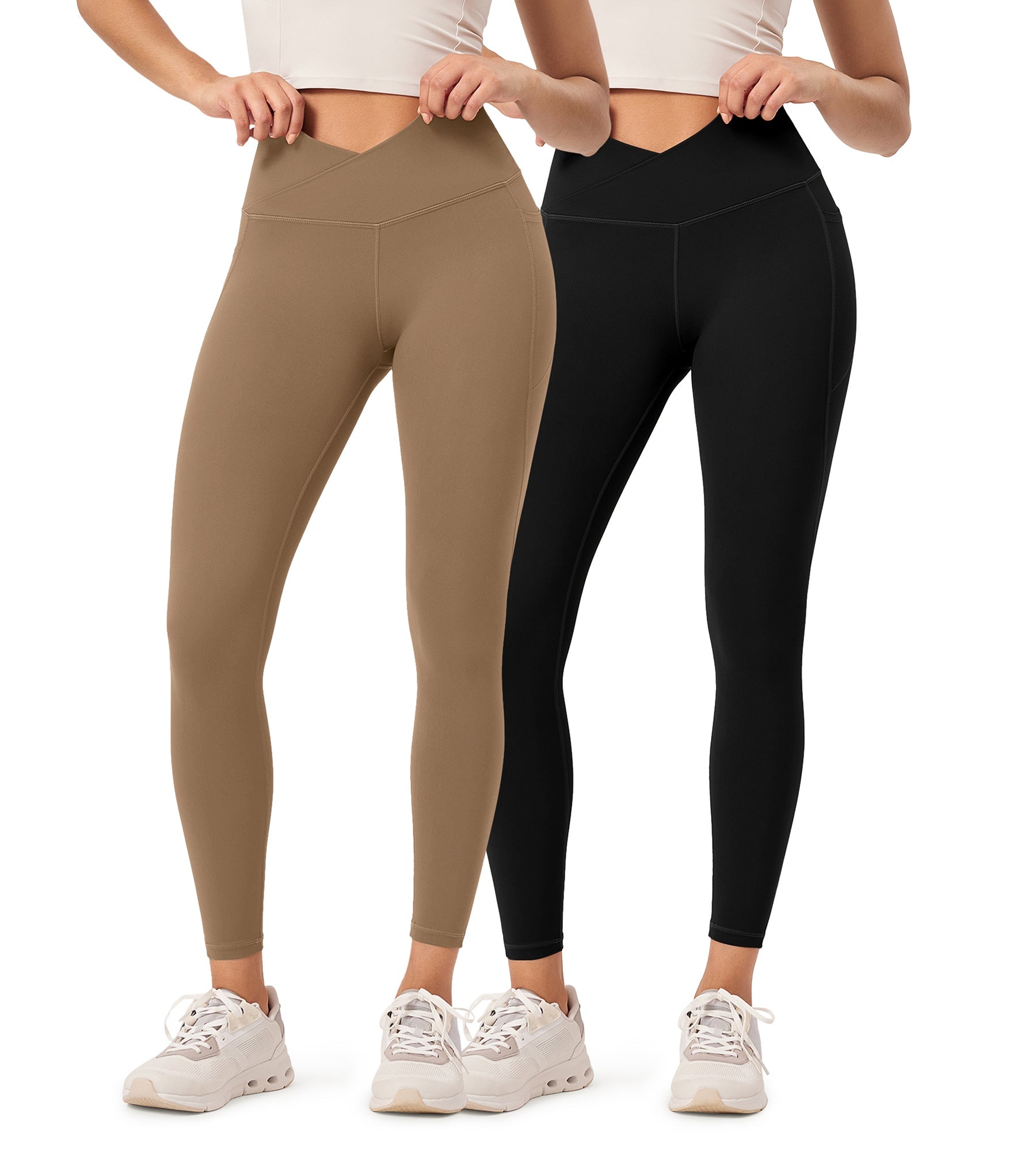 2-Pack 25 ODCLOUD Crossover Lounge Yoga Waist Leggings with Pockets - ododos