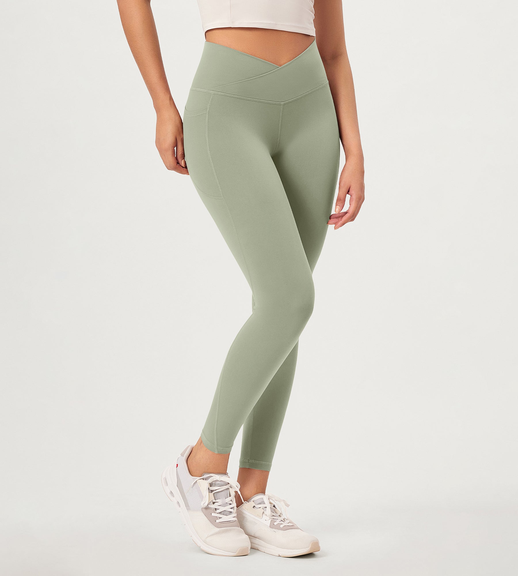 2-Pack 25 ODCLOUD Crossover Lounge Yoga Waist Leggings with Pockets - ododos