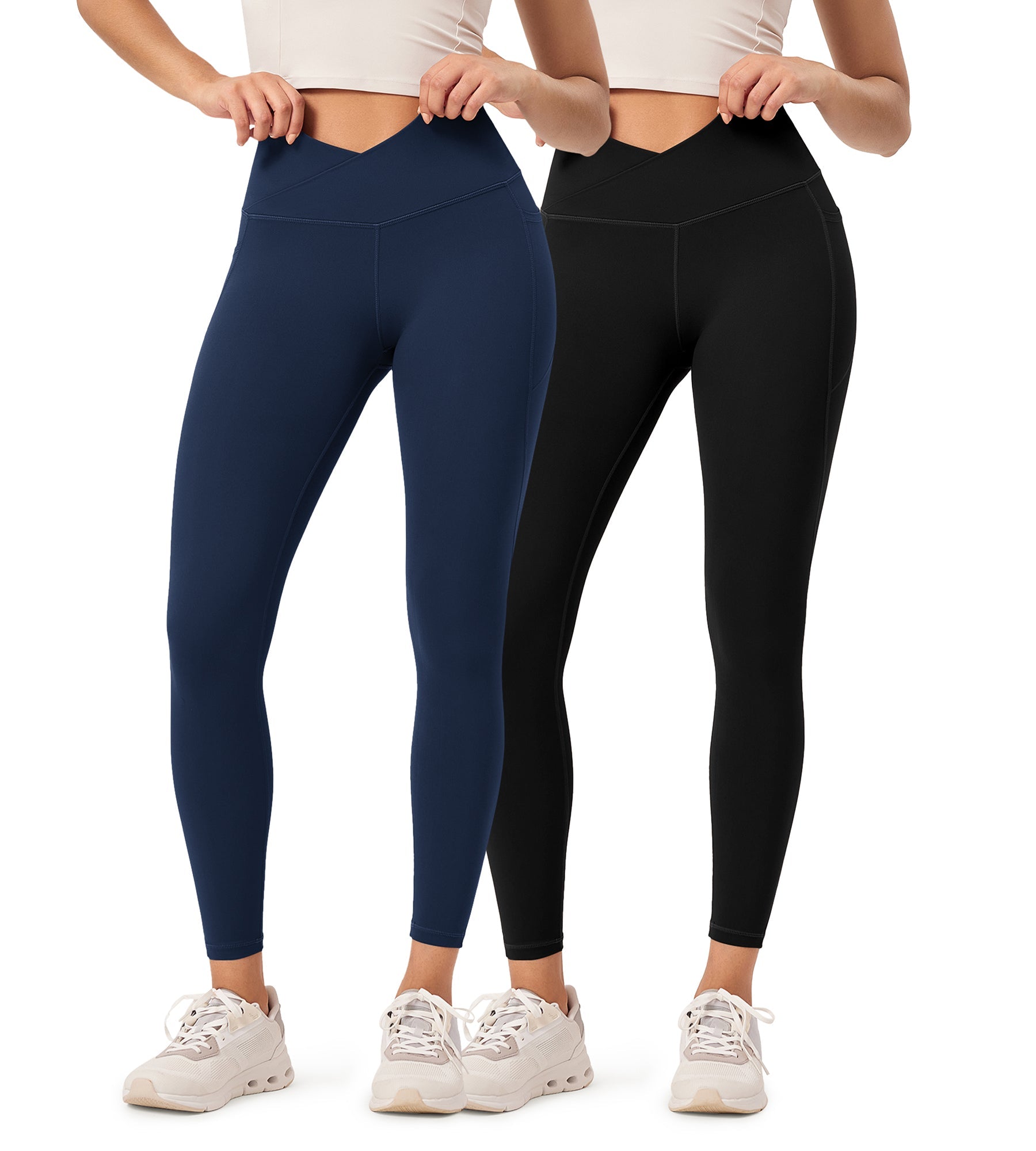 2-Pack 25 ODCLOUD Crossover Lounge Yoga Waist Leggings with Pockets - ododos