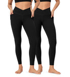 2-Pack 25" ODCLOUD Crossover Lounge Yoga Waist Leggings with Pockets - ododos