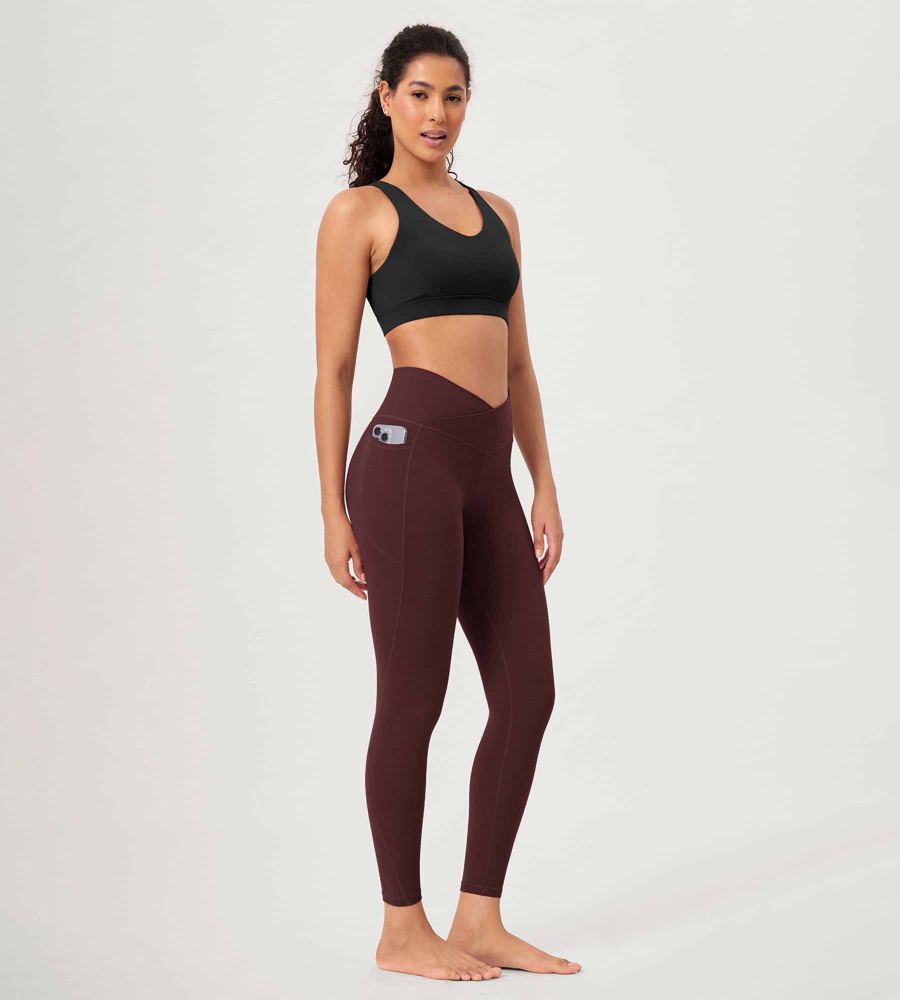 2-Pack 25" ODCLOUD Crossover Lounge Yoga Waist Leggings with Pockets - ododos