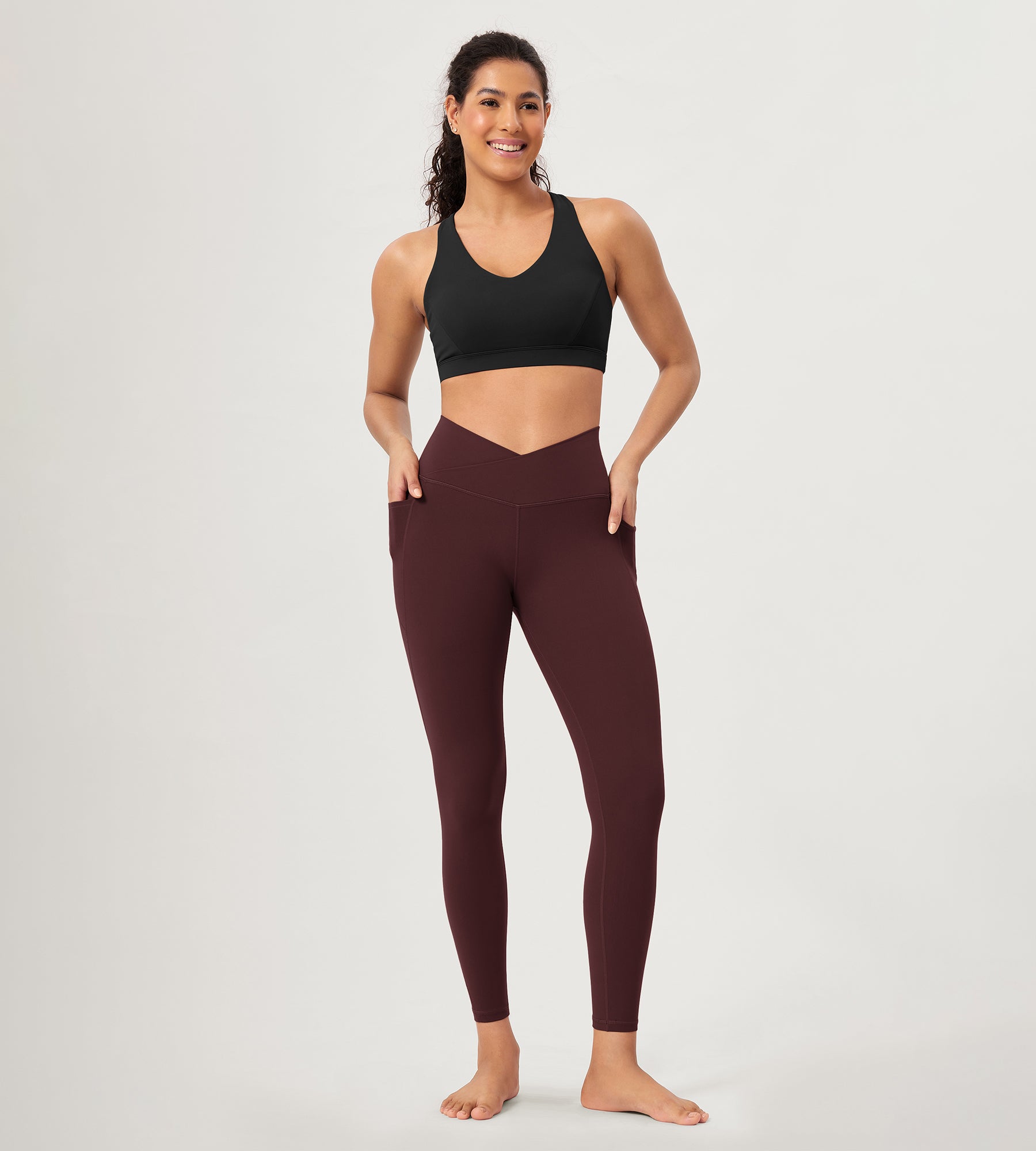2-Pack 25 ODCLOUD Crossover Lounge Yoga Waist Leggings with Pockets - ododos