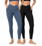 2-Pack 25" ODCLOUD Crossover Lounge Yoga Waist Leggings with Pockets - ododos