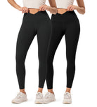 2-Pack 25" ODCLOUD Crossover Lounge Yoga Waist Leggings with Pockets - ododos