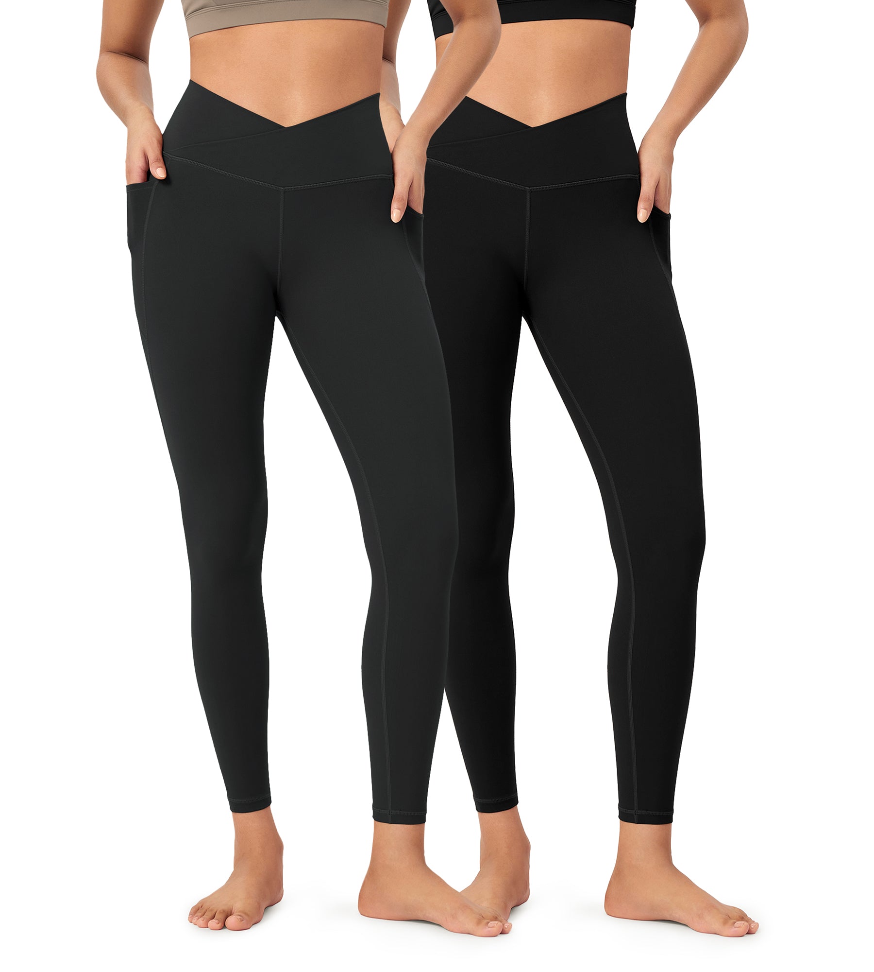 2-Pack 25 ODCLOUD Crossover Lounge Yoga Waist Leggings with Pockets - ododos