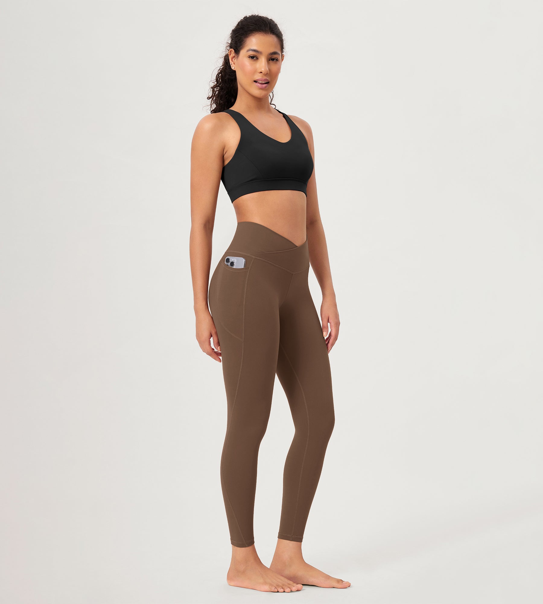 25" ODCLOUD Crossover Lounge Yoga Waist Leggings with Pockets - ododos