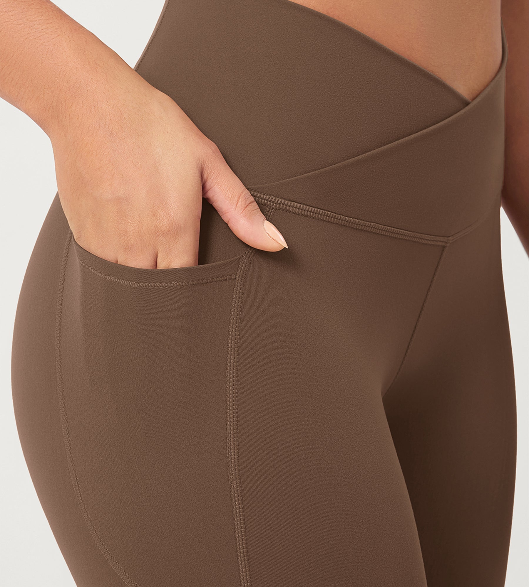 25 ODCLOUD Crossover Lounge Yoga Waist Leggings with Pockets - ododos