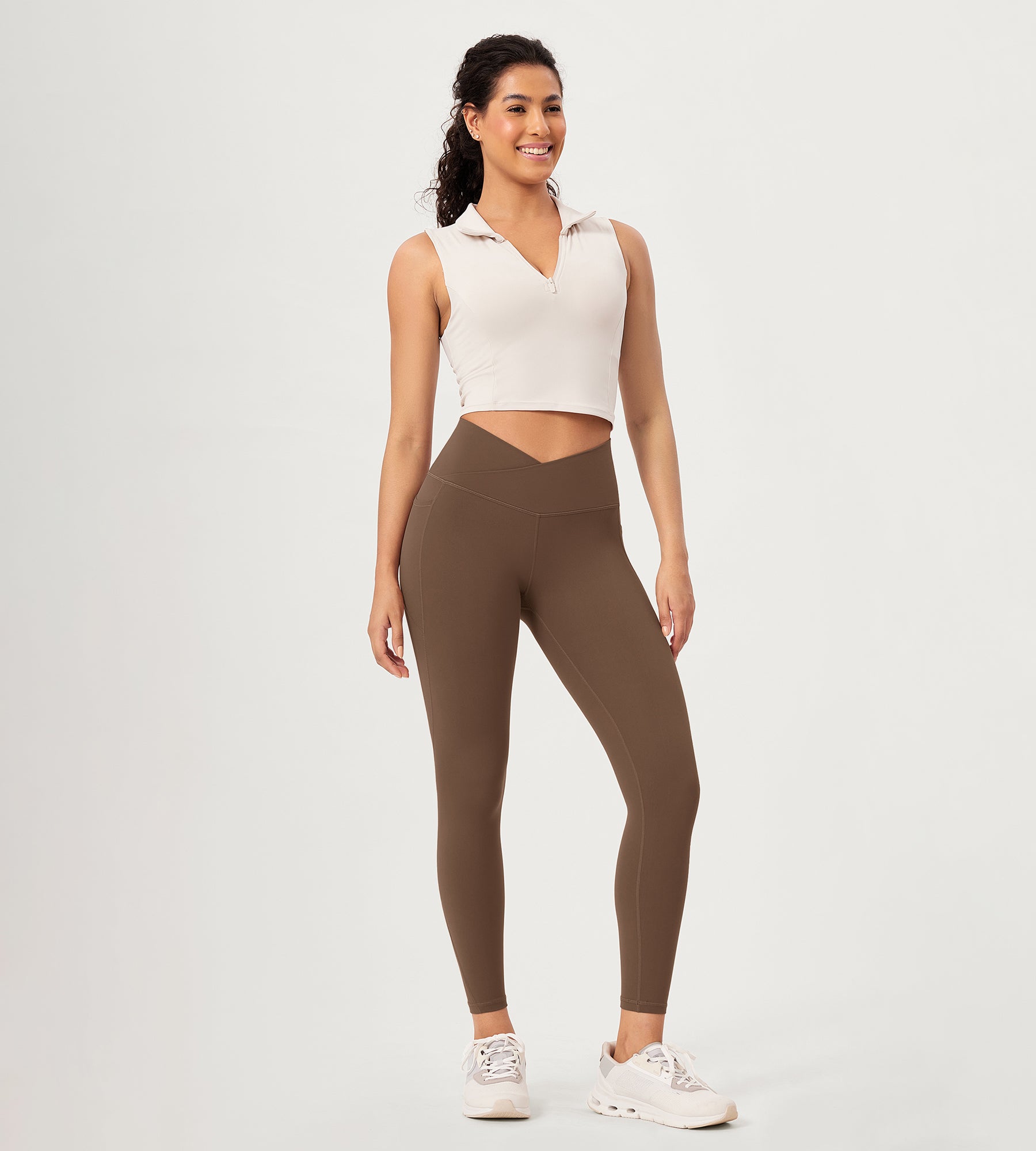 25" ODCLOUD Crossover Lounge Yoga Waist Leggings with Pockets - ododos