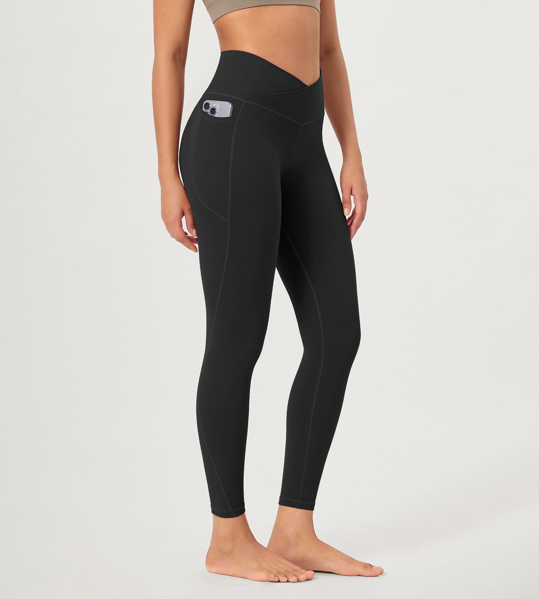 25 ODCLOUD Crossover Lounge Yoga Waist Leggings with Pockets - ododos