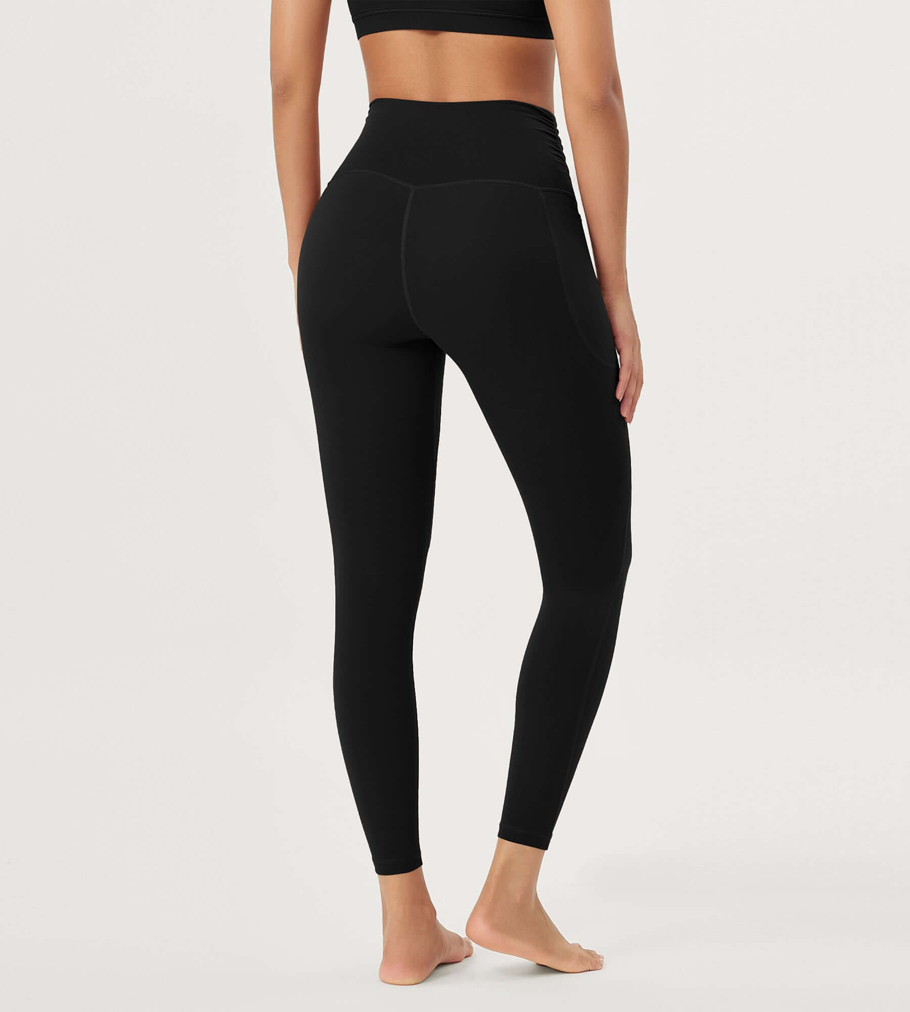 25 / 28 Gathered Crossover Lounge Yoga Leggings with Pockets - ododos